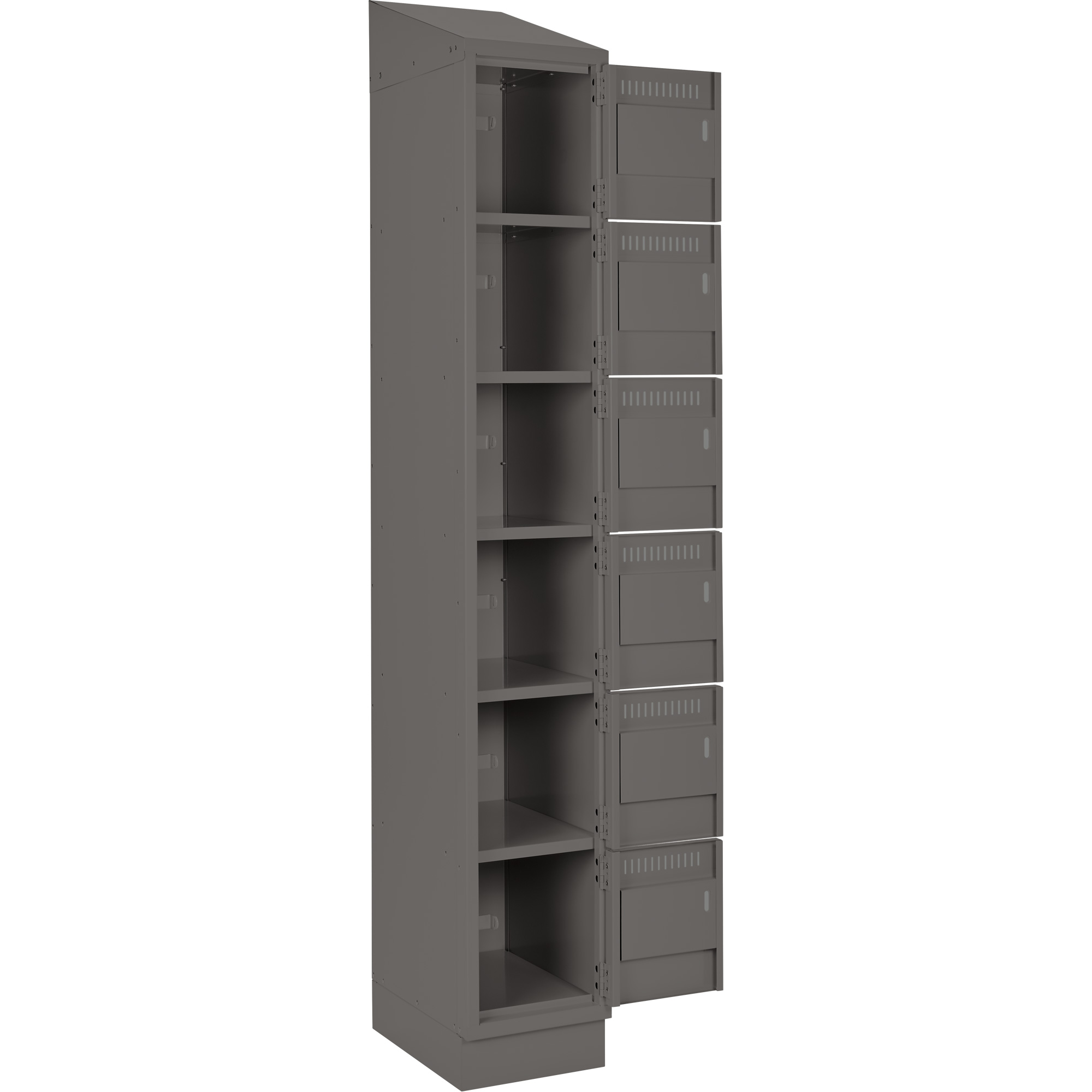 Petit casier Clean-Line, 6 niveaux, Bloc de 4, 18" x 72" x 18", Acier – Image 3