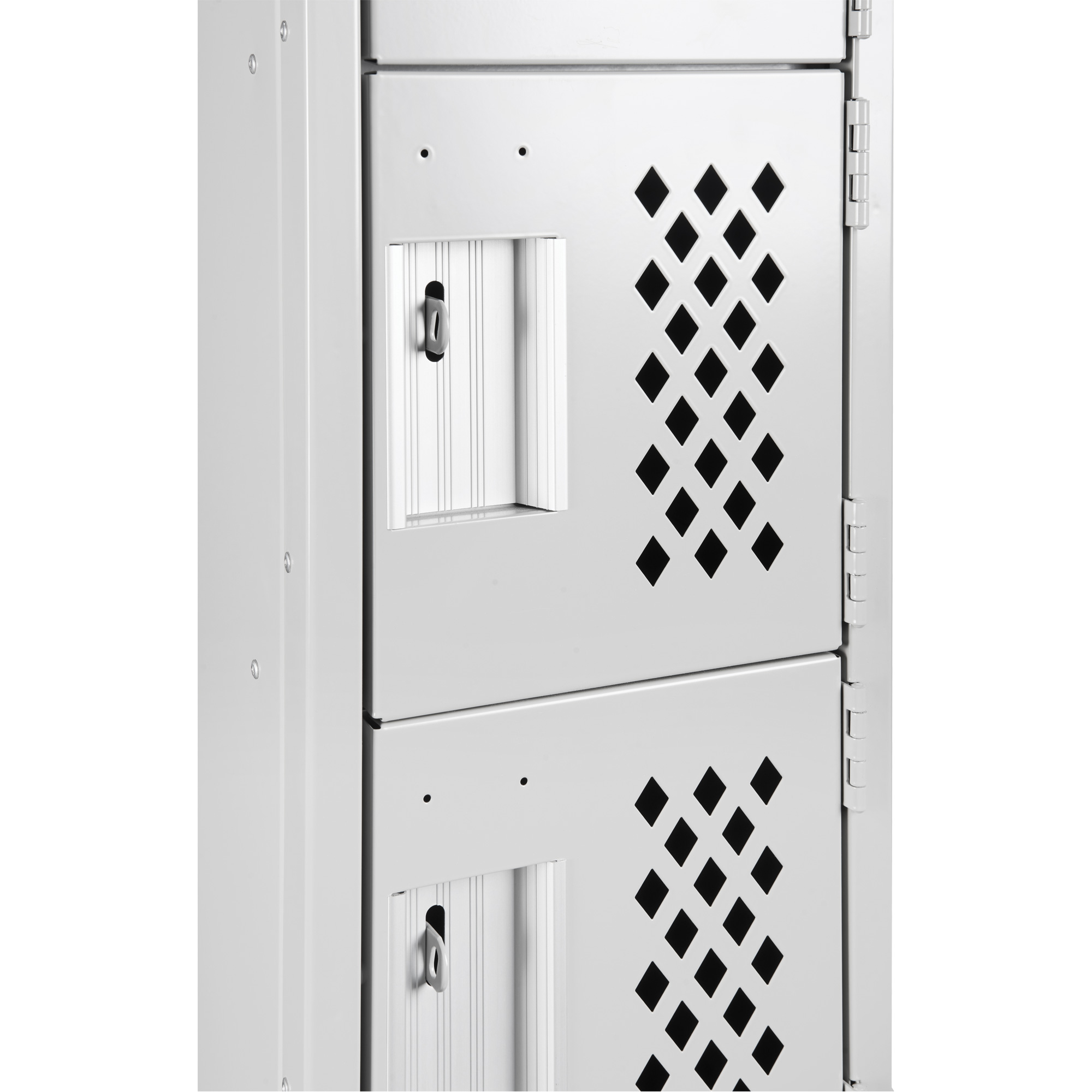 Casiers économiques perforés et assemblés Clean LineMC, 6 niveaux, Bloc de 4, 18" x 72" x 12", Acier – Image 5