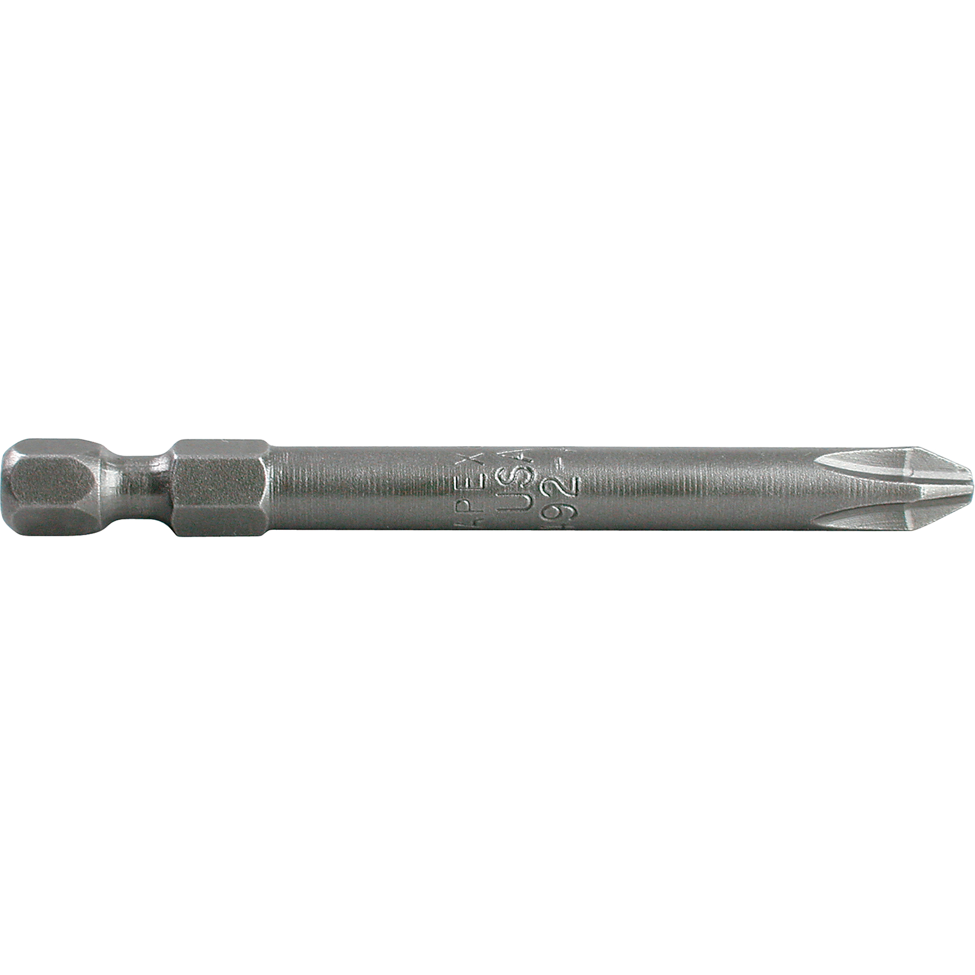 EMBOUTS À MANDRIN 1/4" PHILLIPS, Phillips, Embout #2, Prise 1/4", Longueur 6"