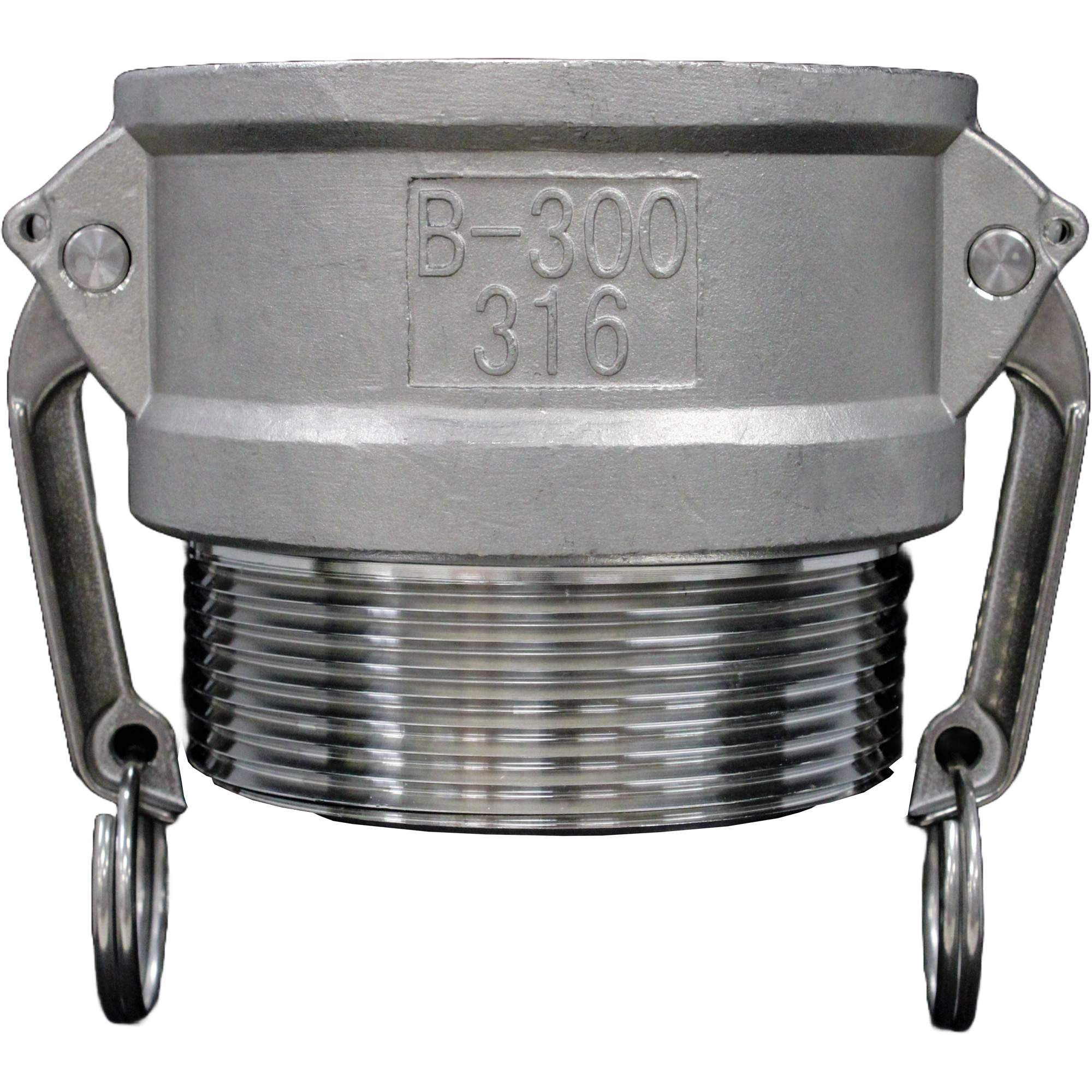 Accouplement à came et rainure, Acier inoxydable, Type B, 1-1/4", NPT mâle, 250 PSI