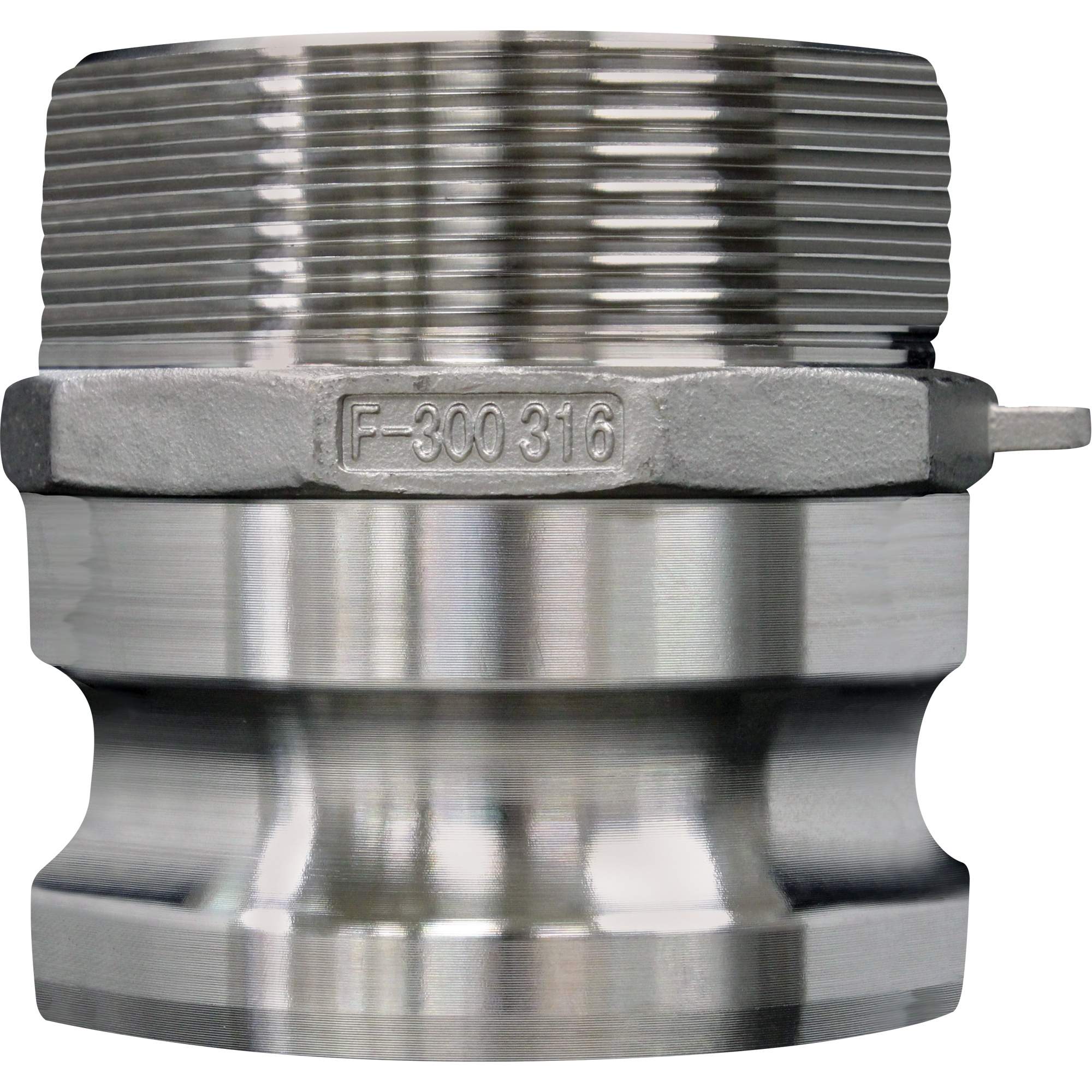 Accouplement à came et rainure, Acier inoxydable, Type F, 2-1/2", NPT mâle, 150 psi