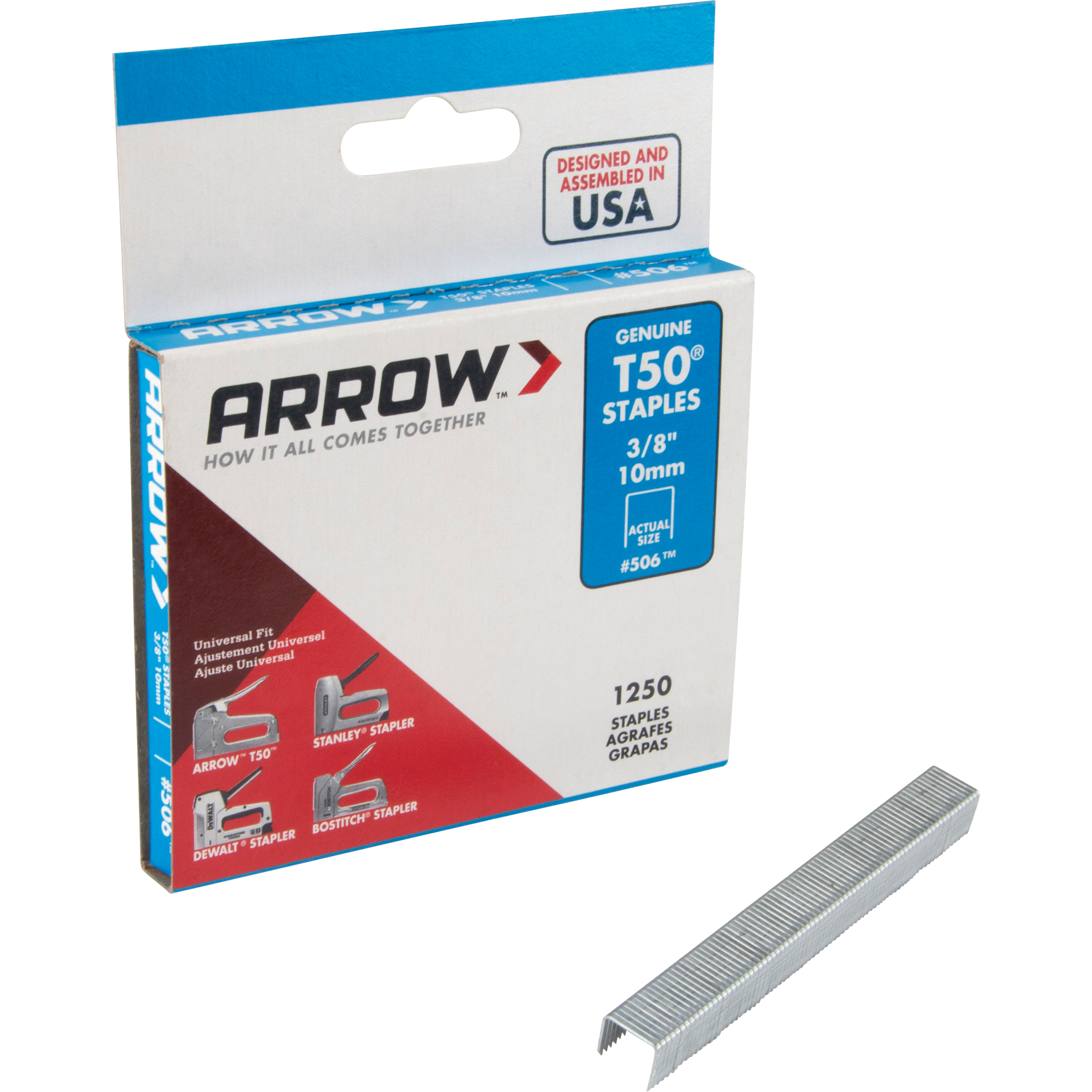 Agrafes, Calibre 16, Couronne 3/8", Longueur 10 mm