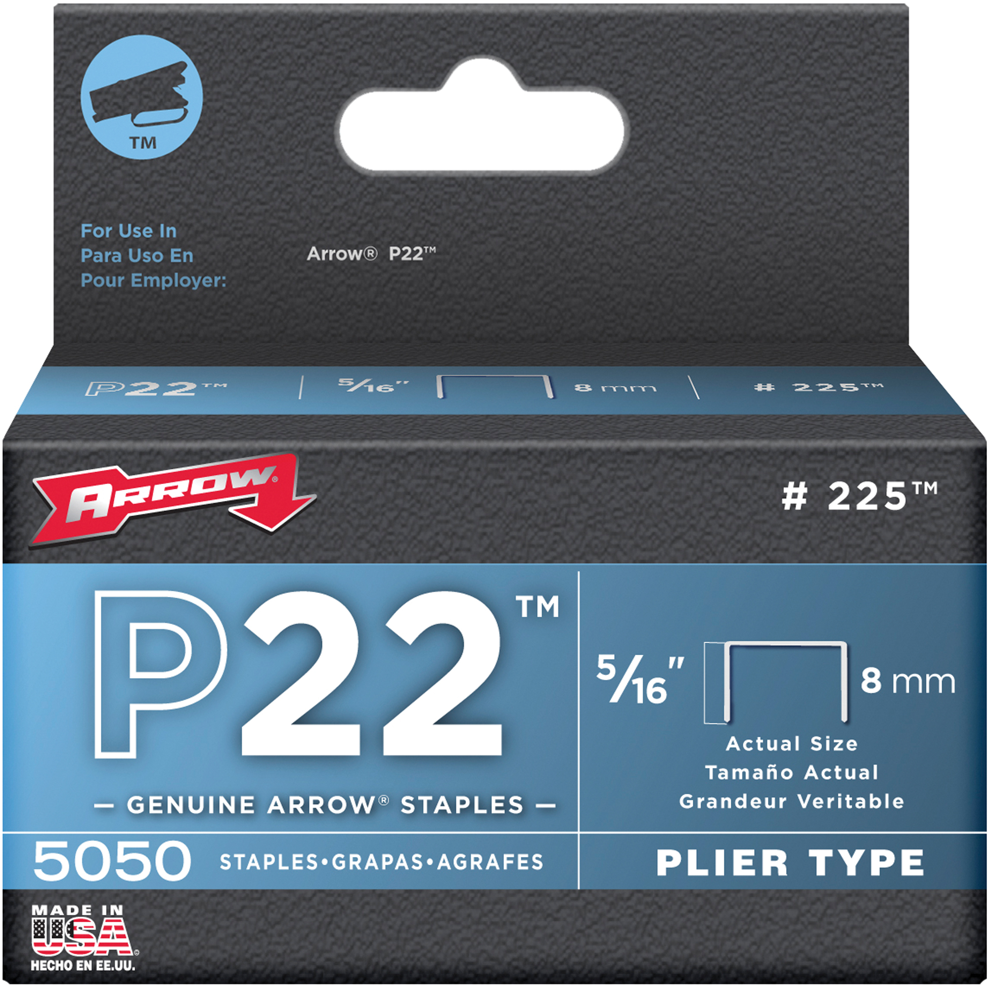 Agrafes pour pinces-agrafeuses, Calibre 18, Couronne 5/16", Longueur 5/16"
