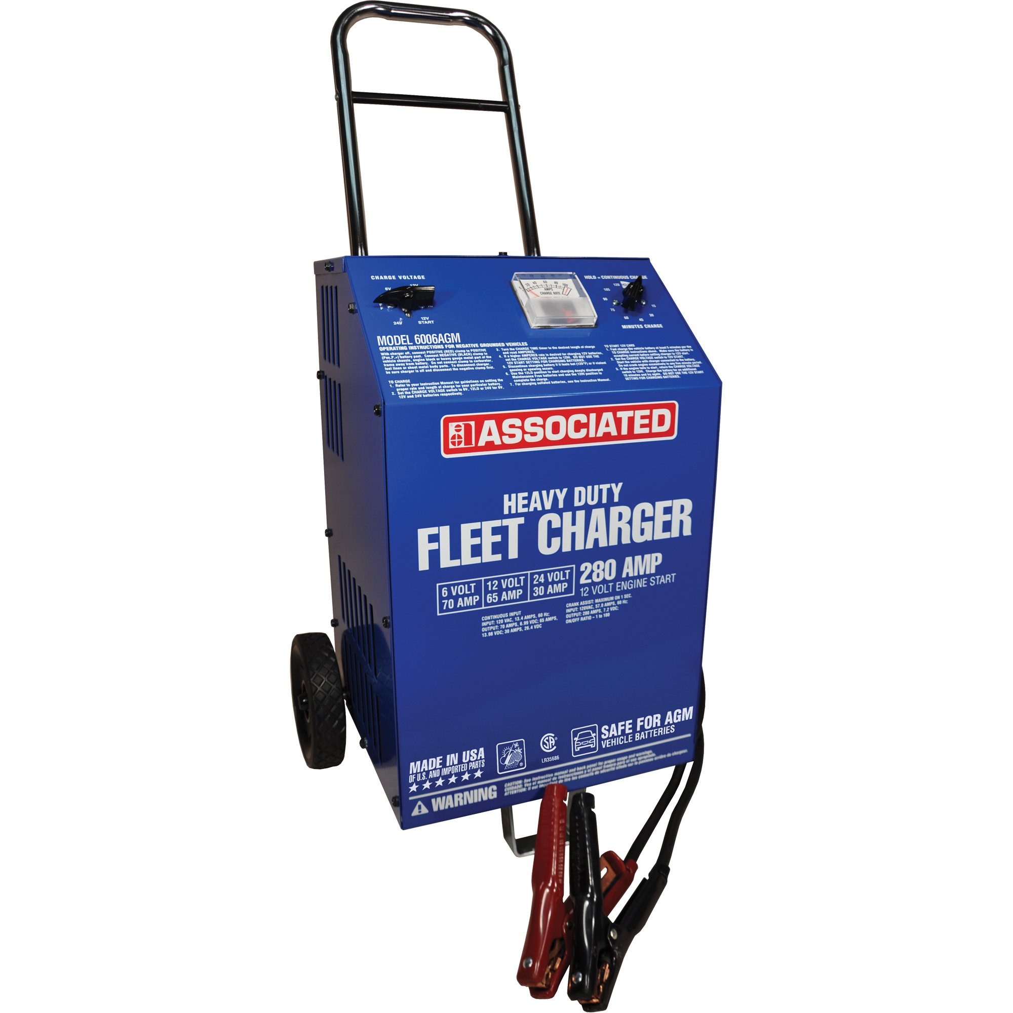 Chargeur 6/12/24 V de parc automobile à roues pour service intensif