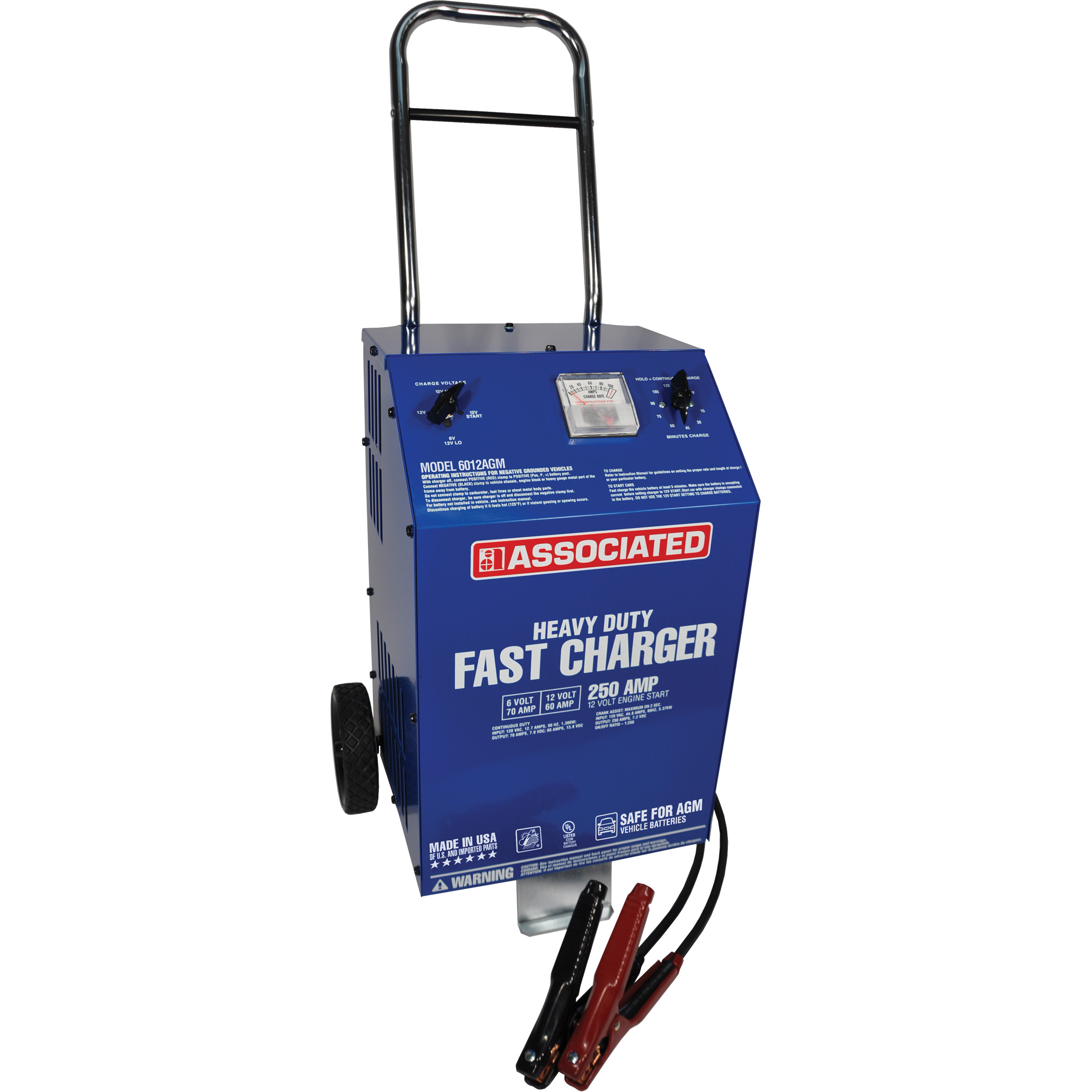 Chargeur rapide 6/12 V à roues de calibre professionnel