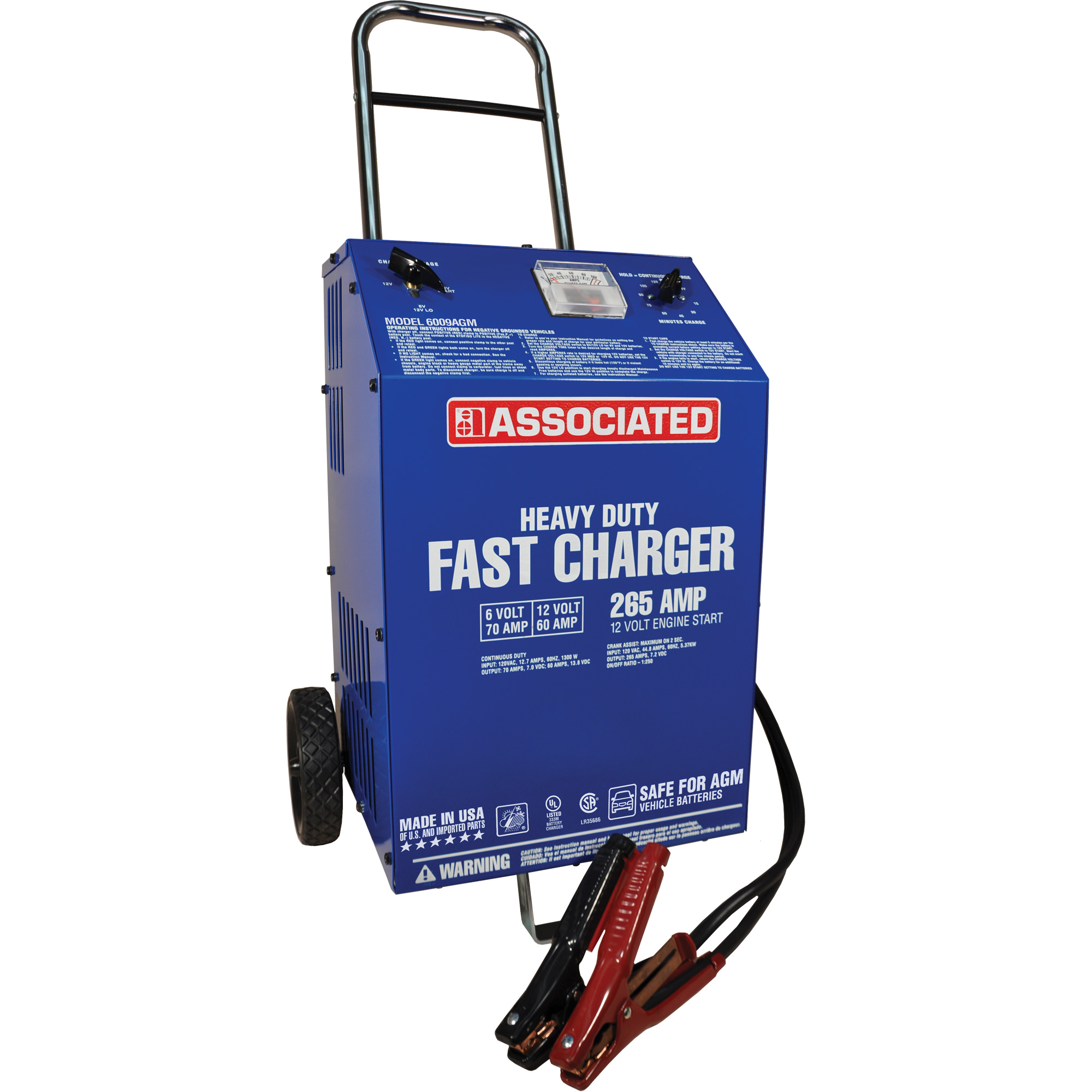 Chargeur rapide 6/12 V à roues pour service intensif