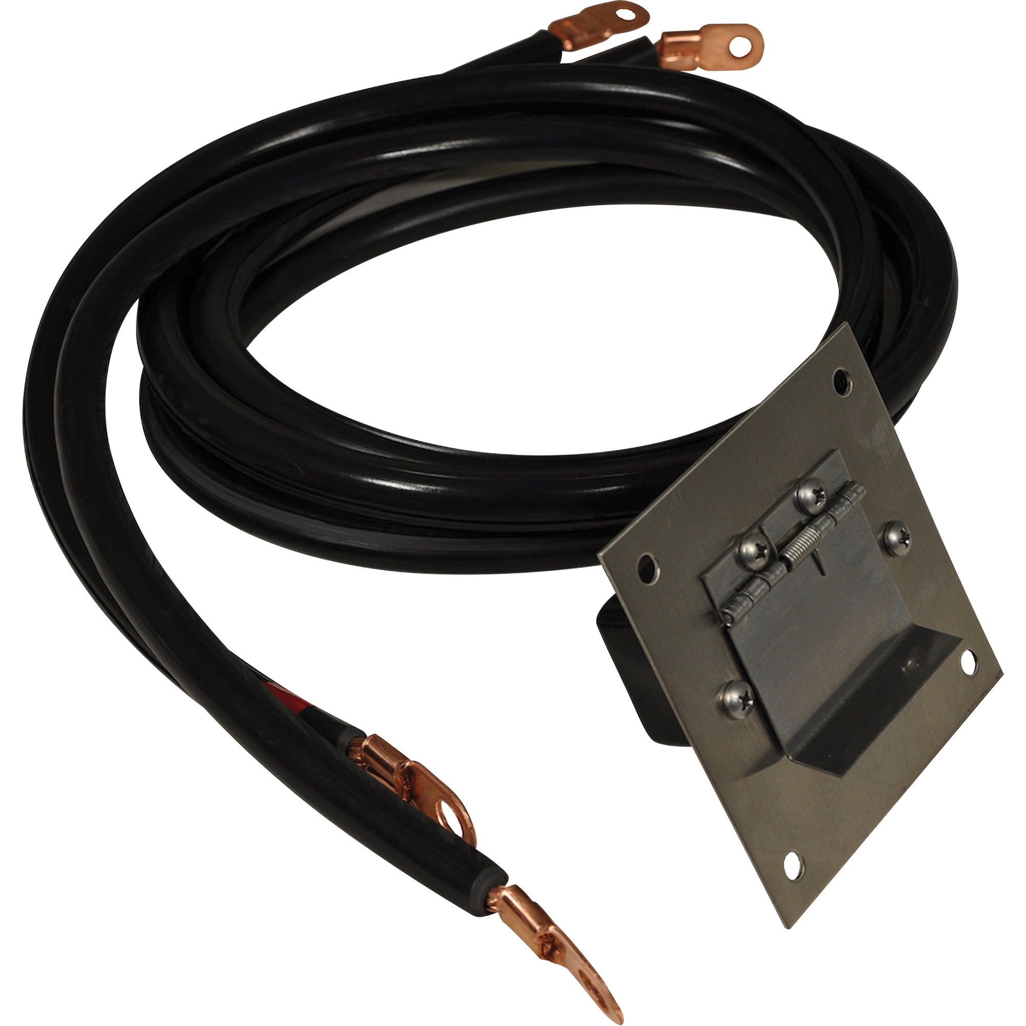 Panneau de douille polarisée en acier inoxydable à brancher, 4 AWG, Câble 5'