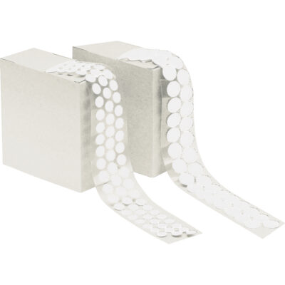 Attache en rondelle, Boucle, 1/2" dia., Adhésif, Blanc