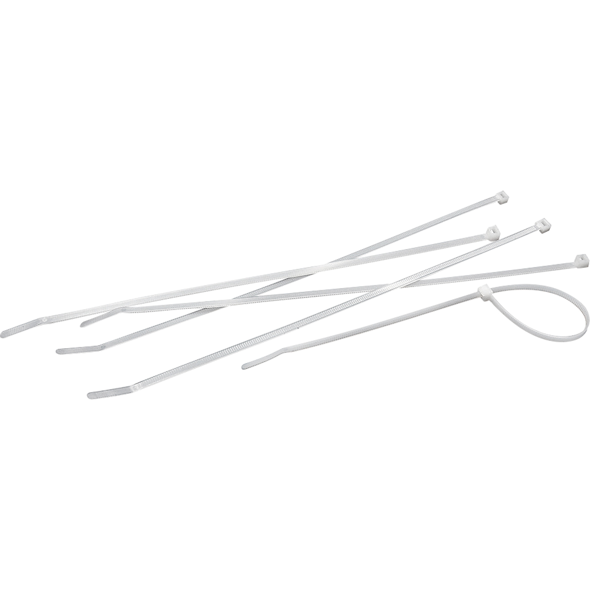 Attaches de câbles, Longueur 4", Résistance à la traction 18 lb, Naturel