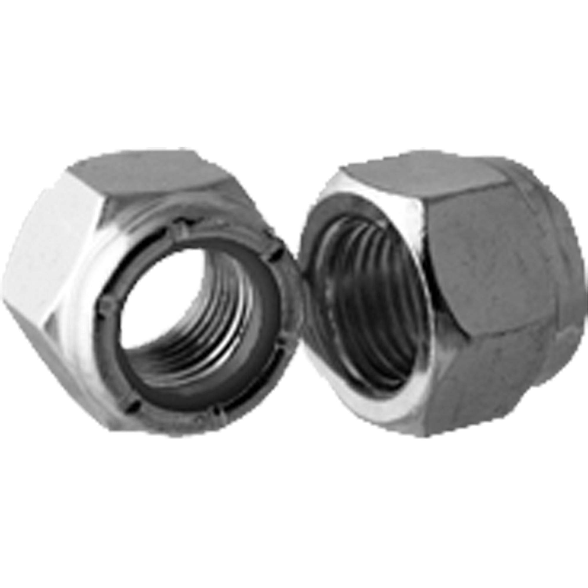 Bague arrêtoir en nylon mince de série lourde NTU pour écrou de blocage, 3/4"-10 dia, Zingué