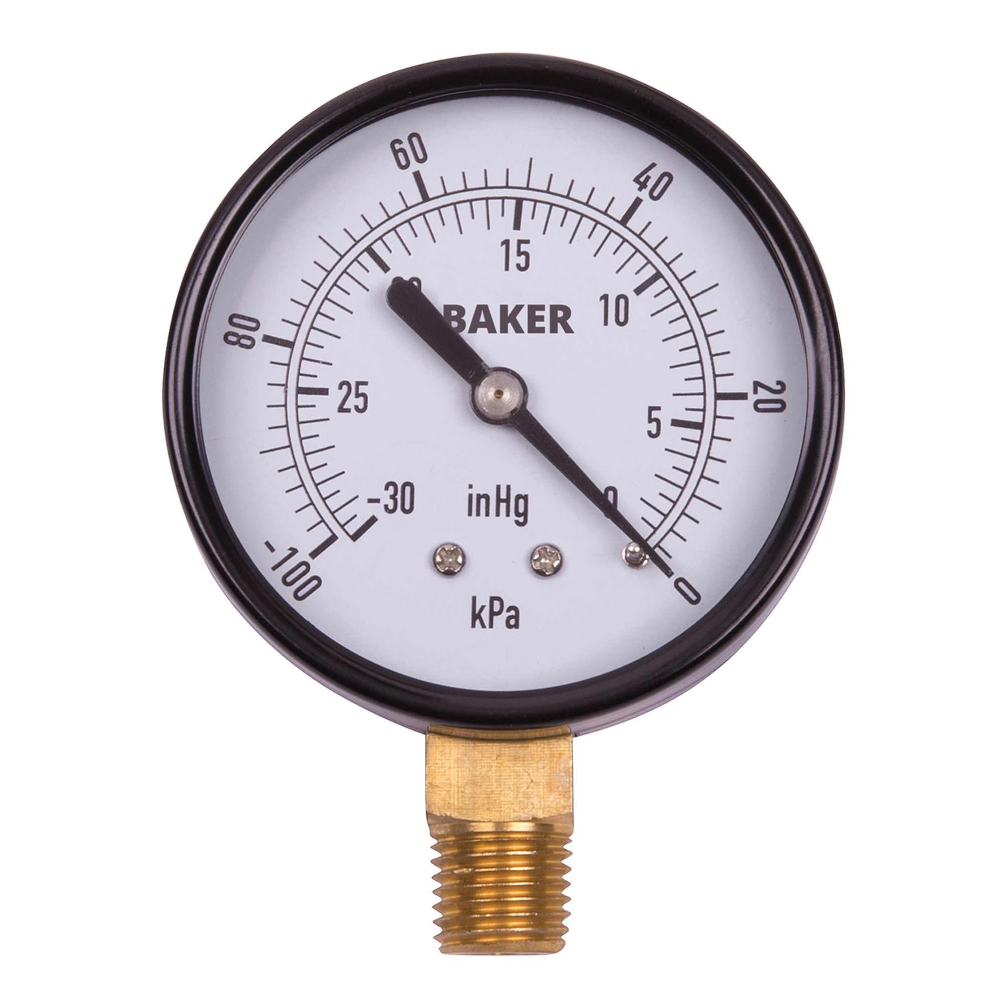 Manomètres, 2-1/2", 0" - 30" Hg Vac., Fixation inférieure, Analogique