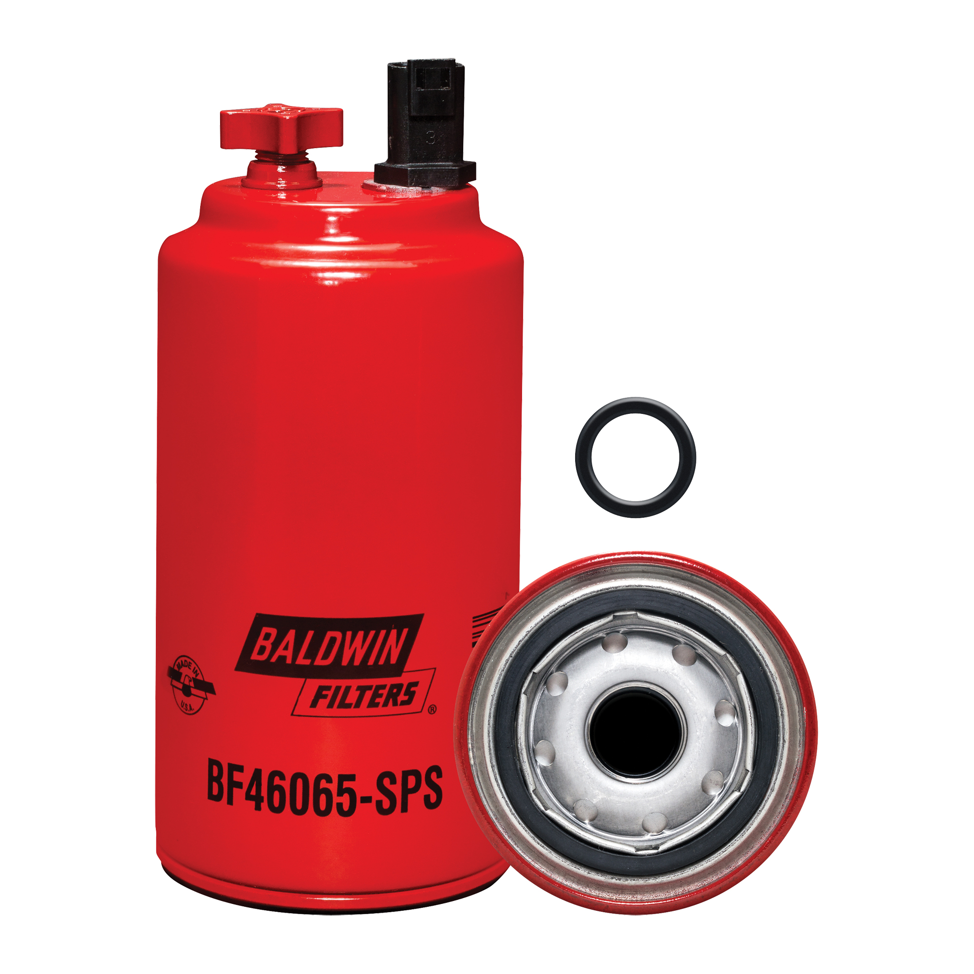 BF46065-SPS Filtre à carburant séparateur d'eau à visser avec drain, orifice pour capteur et capteur réutilisable