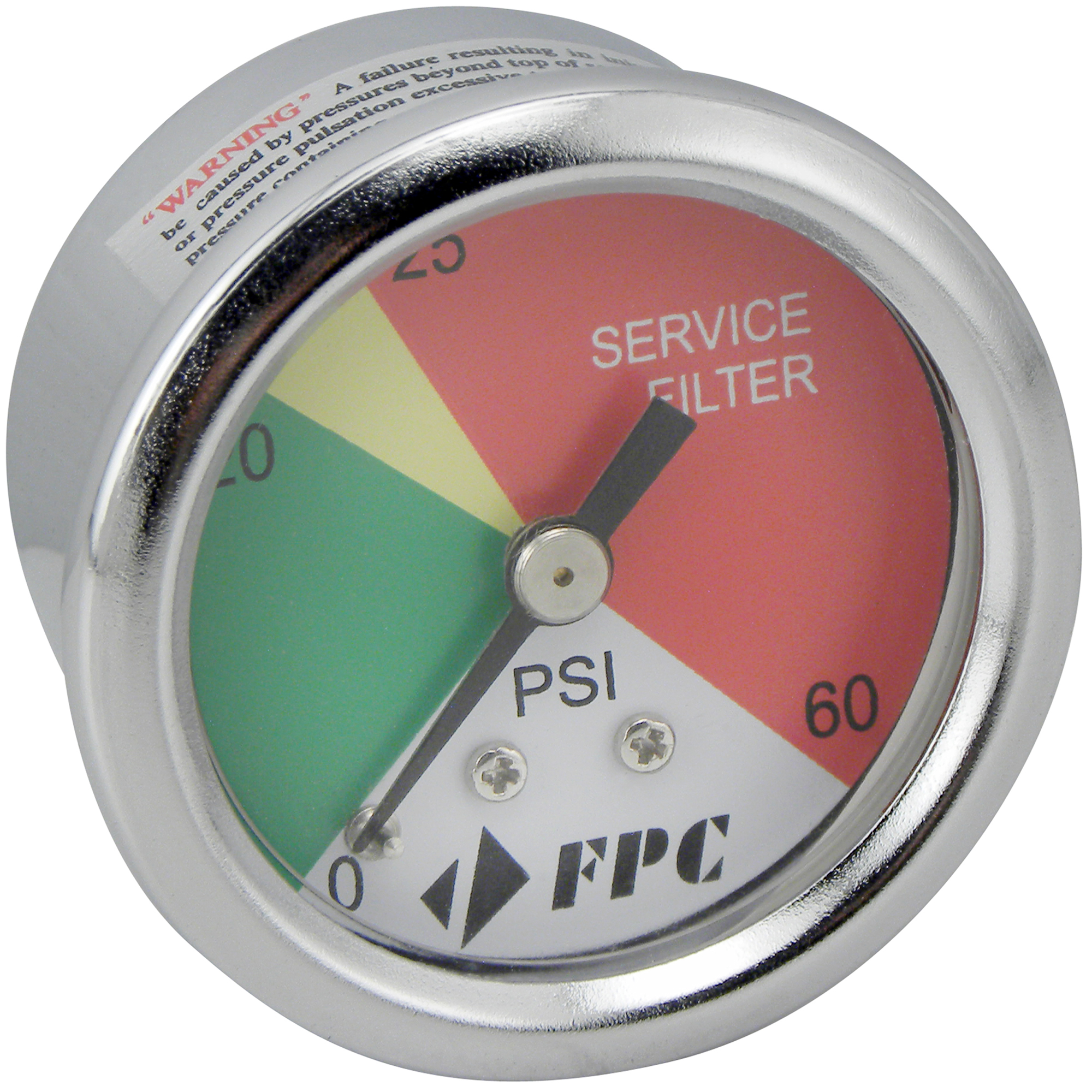 PG1326 Manomètre pour filtre de transmission, 2", 0 - 60 psi, Fixation arrière, Analogique