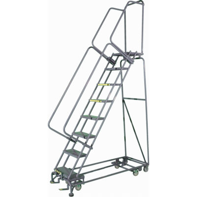 Échelles multidirectionelles, 10 marches, Largeur de la marche 24", Hauteur de la plateforme 100", Acier