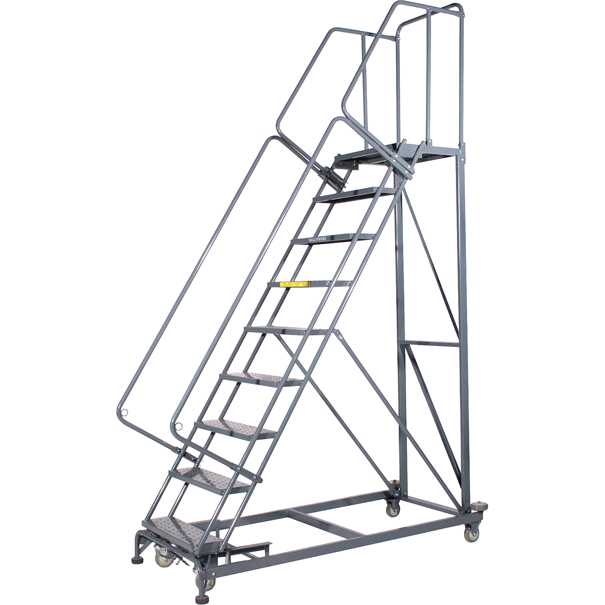 Échelles roulantes Monster, 6 marches, Largeur de la marche 24", Hauteur de la plateforme 60", Acier