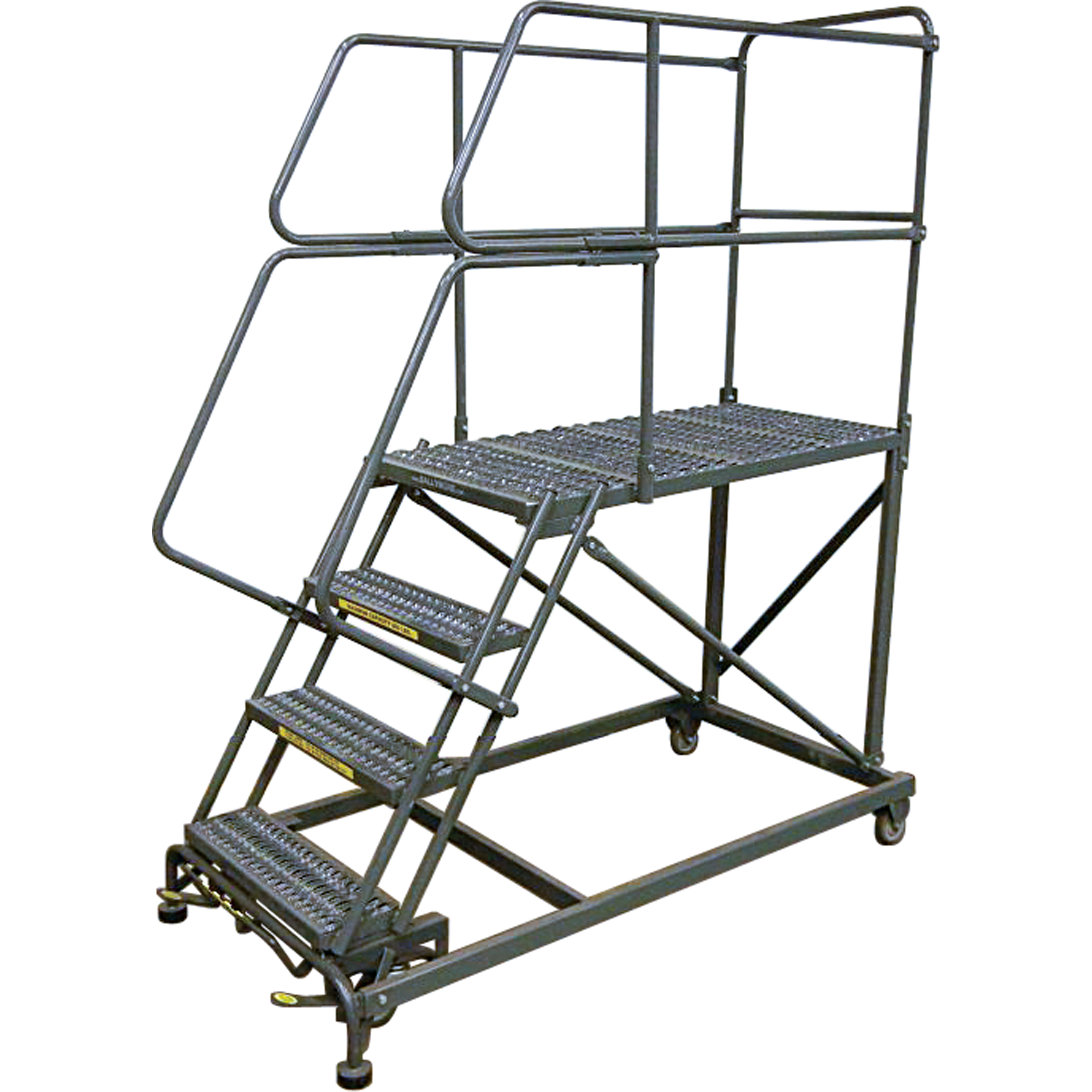 Plateformes de travail mobiles, Acier, 4 Marches, 40" ha, 36" p, 24" Marche, Strié