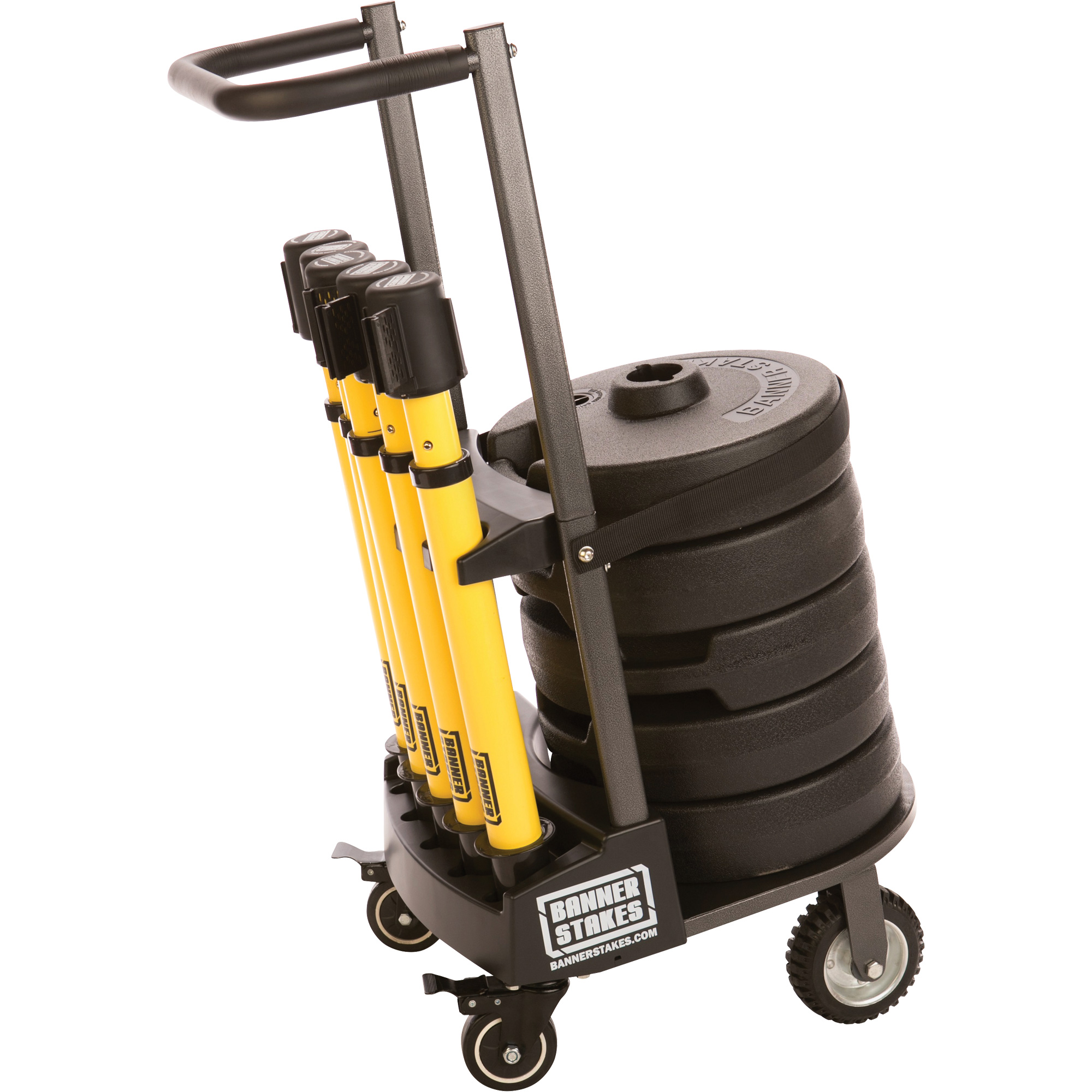 Chariot de transport pour barrière PLUS, 75' lo, Métal, Jaune