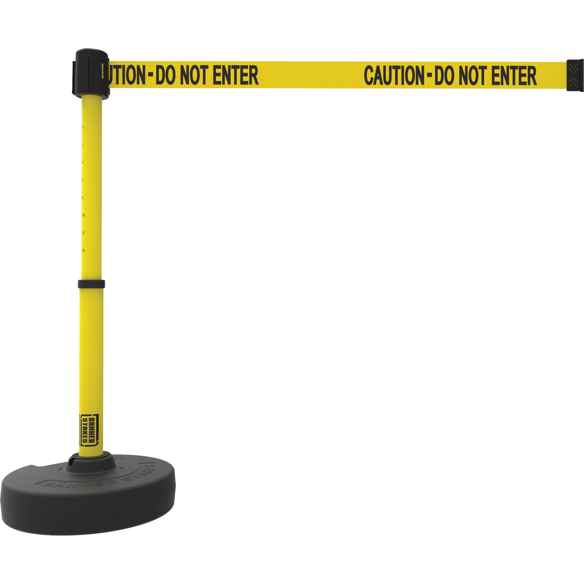 Ensemble de montants pour barrière PLUS, Plastique, 42" h, Ruban Jaune, Longueur du ruban 15'