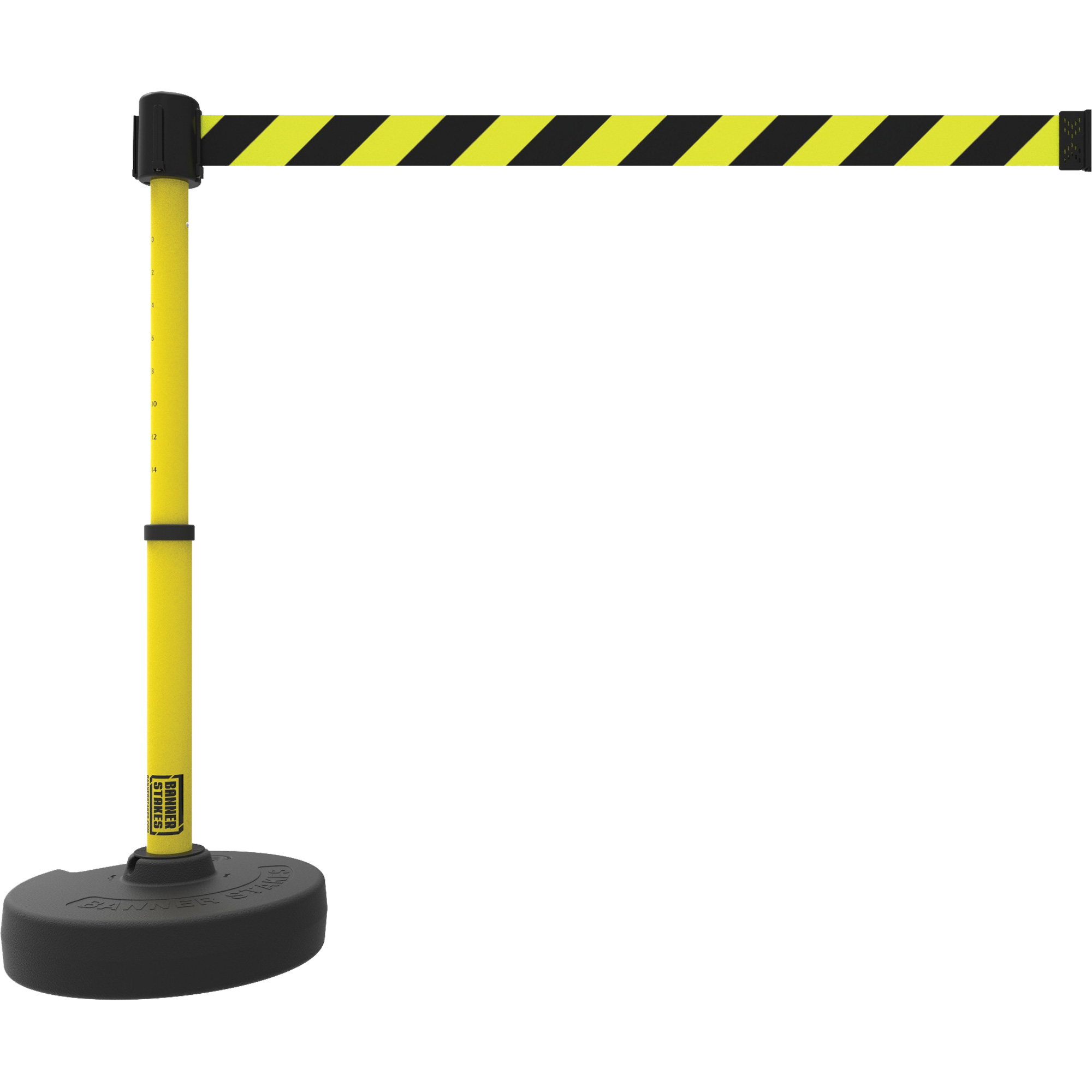 Ensemble de montants pour barrière PLUS, Plastique, 42" h, Ruban Jaune, Longueur du ruban 15'