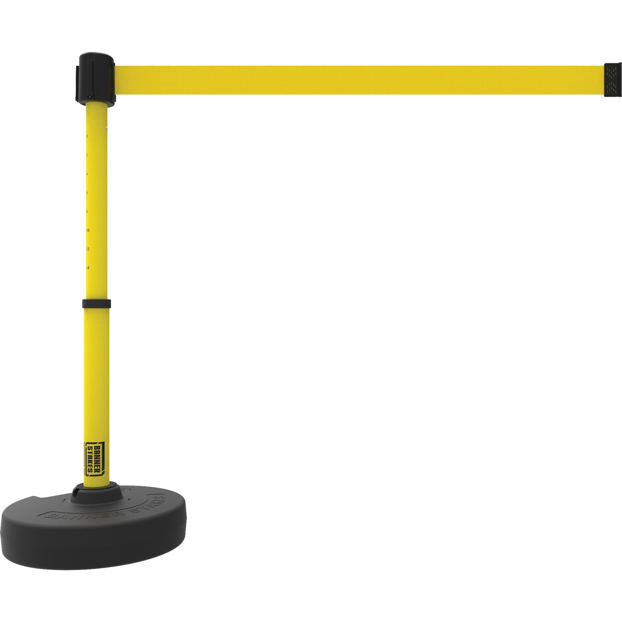 Ensemble de montants pour barrière PLUS, Plastique, 42" h, Ruban Jaune, Longueur du ruban 15'