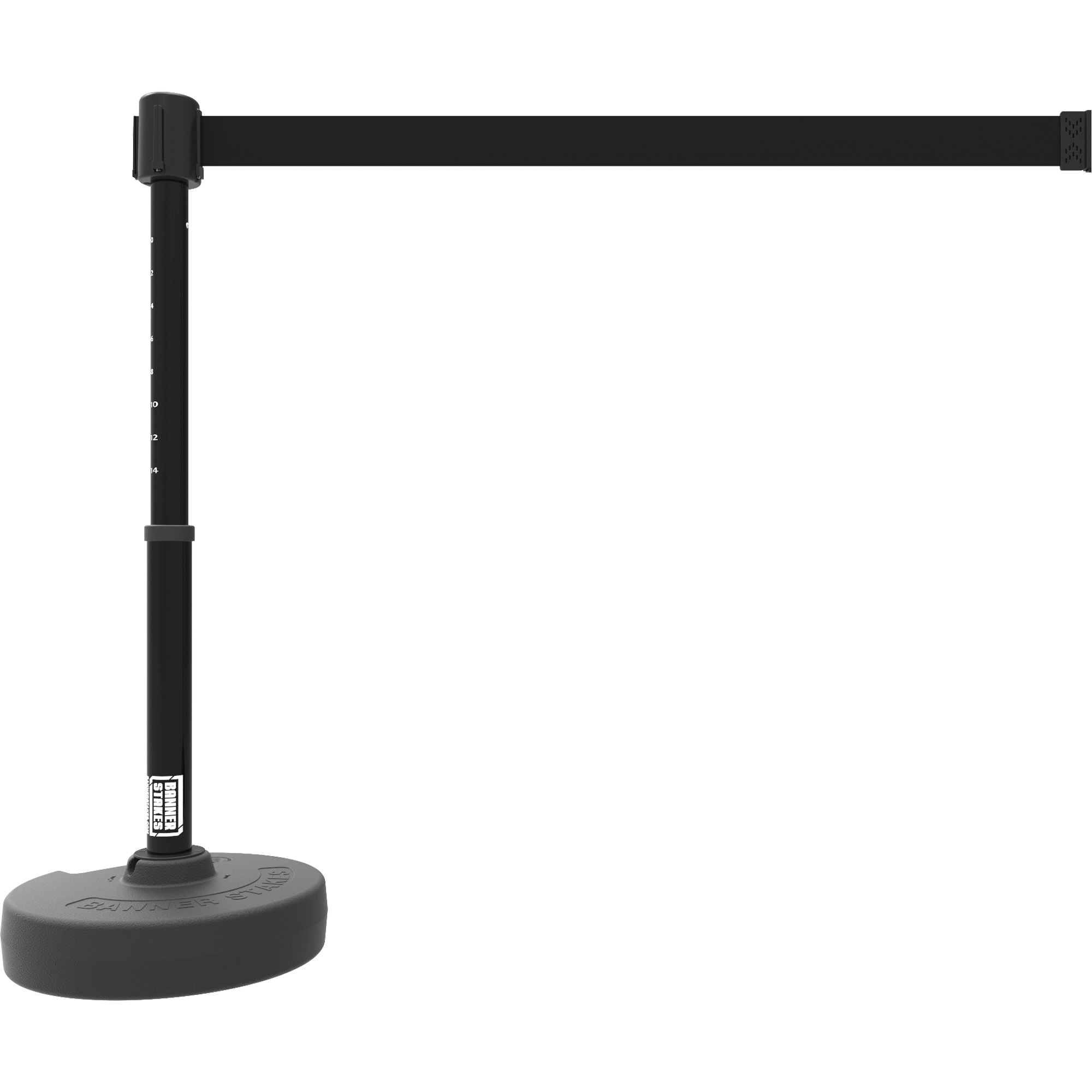 Ensemble de montants pour barrière PLUS, Plastique, 42" h, Ruban Noir, Longueur du ruban 15'