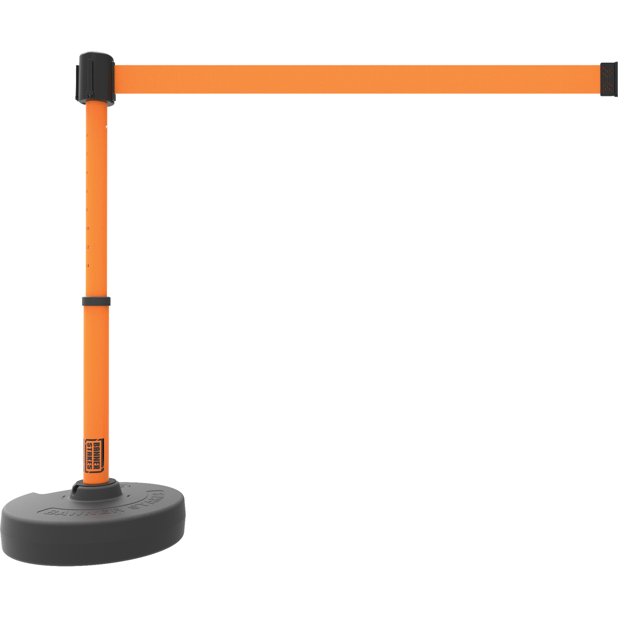 Ensemble de montants pour barrière PLUS, Plastique, 42" h, Ruban Orange, Longueur du ruban 15'