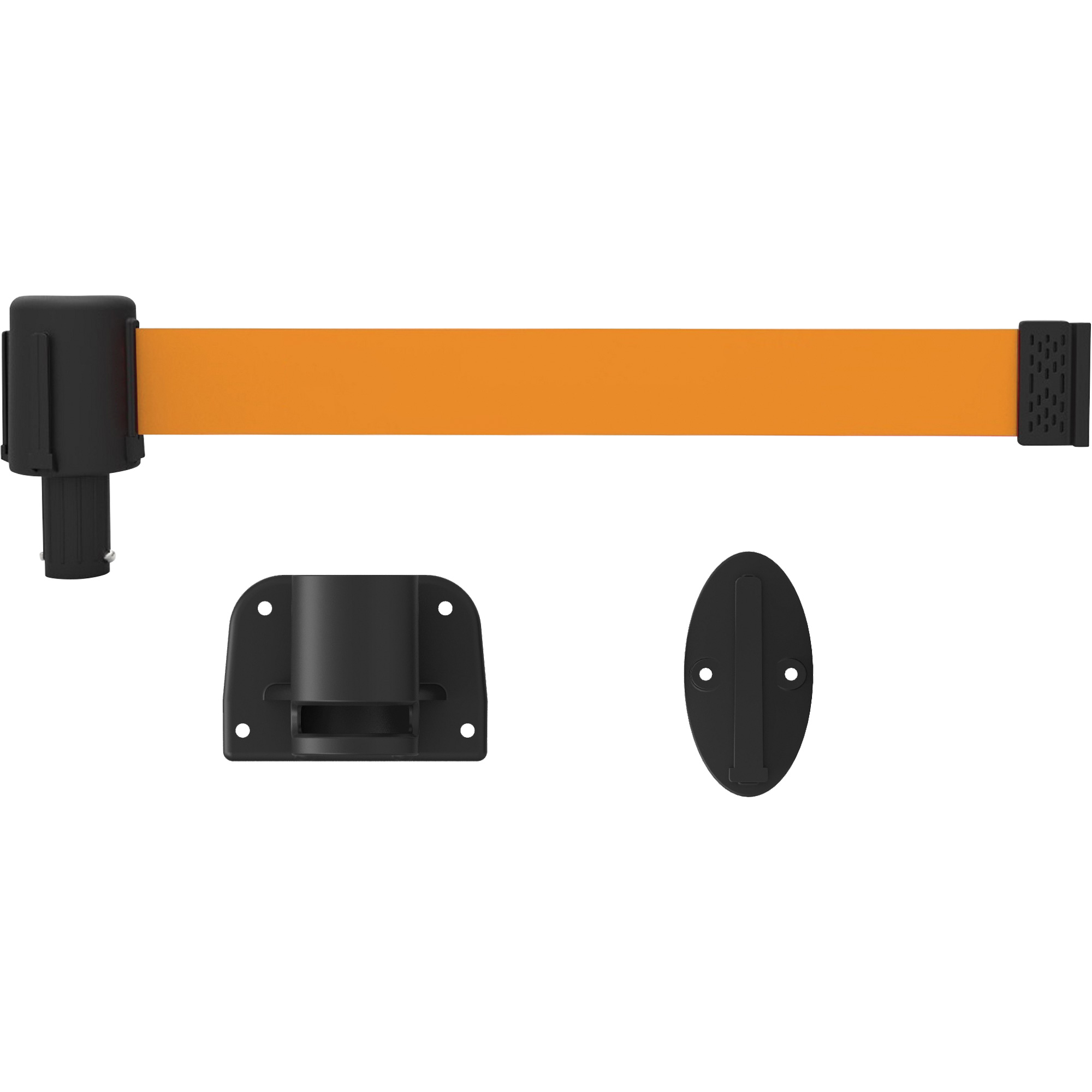 Système de montage mural pour barrière PLUS, Plastique, Fixation par vis, 15', Ruban Orange
