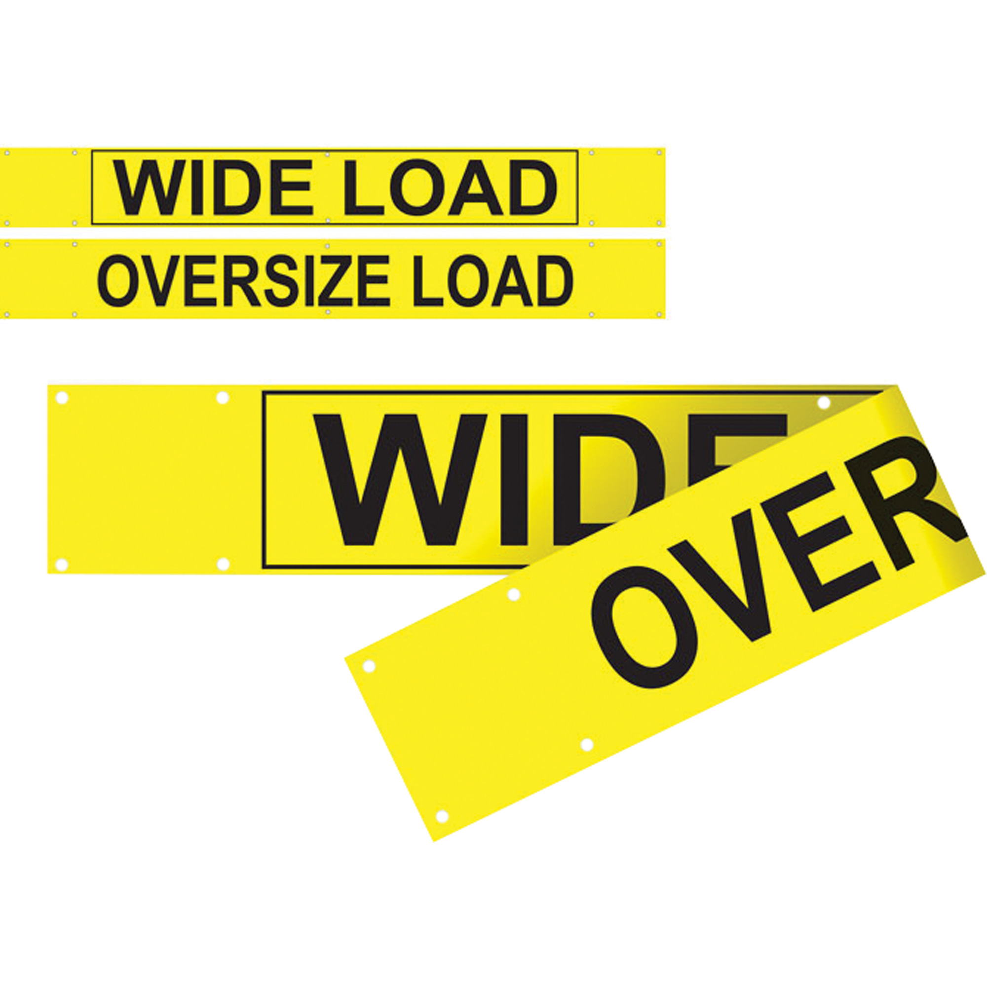 Bannière «wide load/oversized load» à deux côtés, Vinyle, 96" la x 12" h