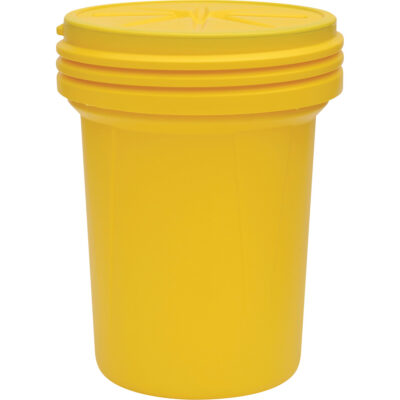 Baril emboîtable de laboratoire en plastique avec couvercle vissable, 30 gal. US, Mobile/Stationnaire
