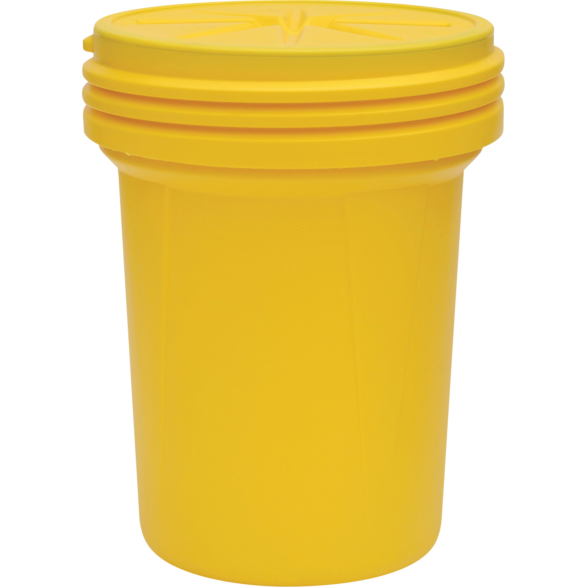Baril emboîtable de laboratoire en plastique avec couvercle vissable, 30 gal. US, Mobile/Stationnaire
