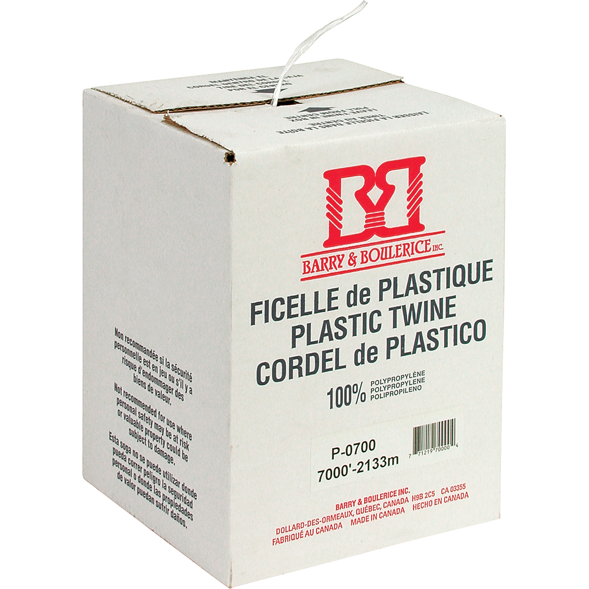 Ficelle d'arrimage, Polypropylène, 7000' Longueur