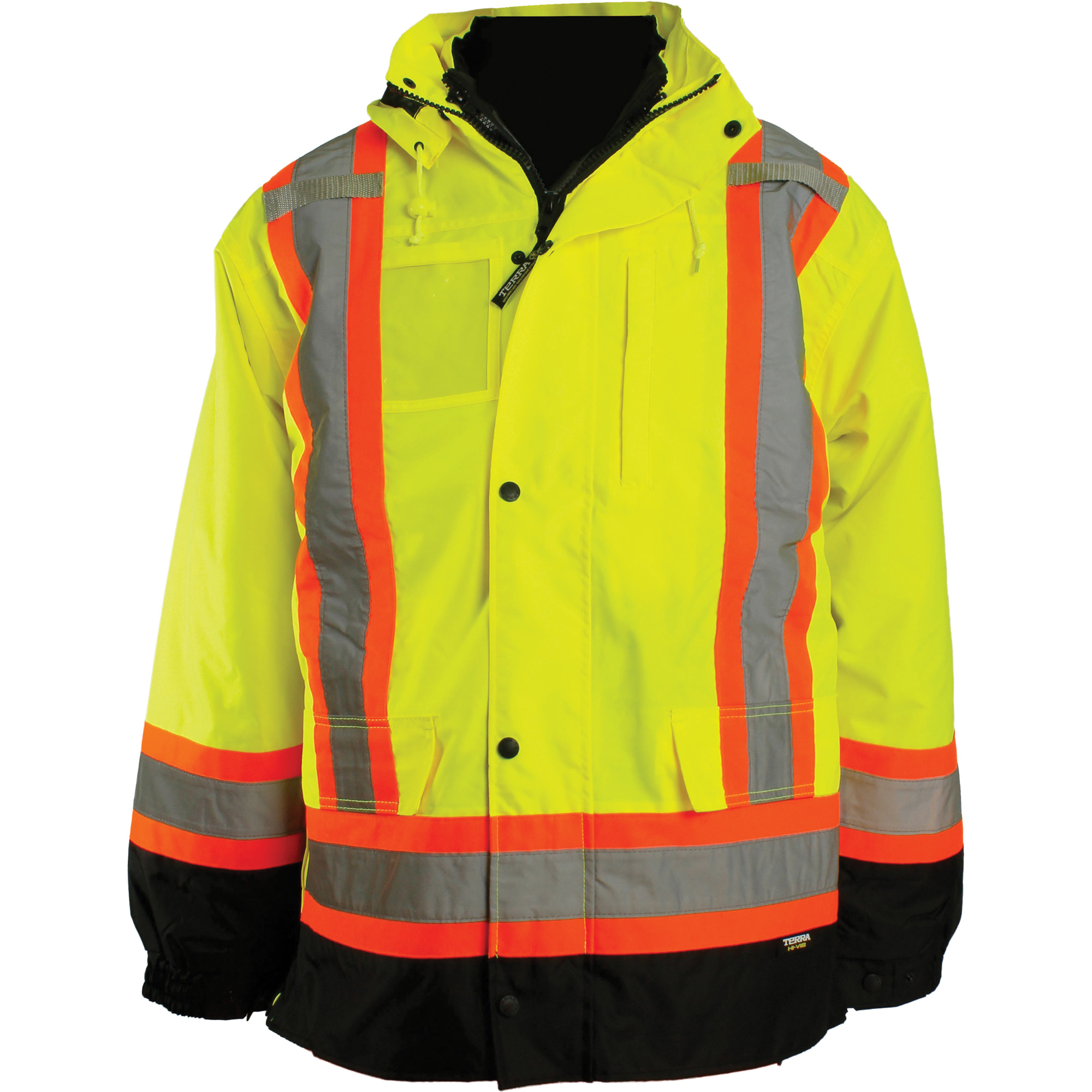 Veste 7 en 1, Polyester, Orange haute visibilité, 2T-Grand