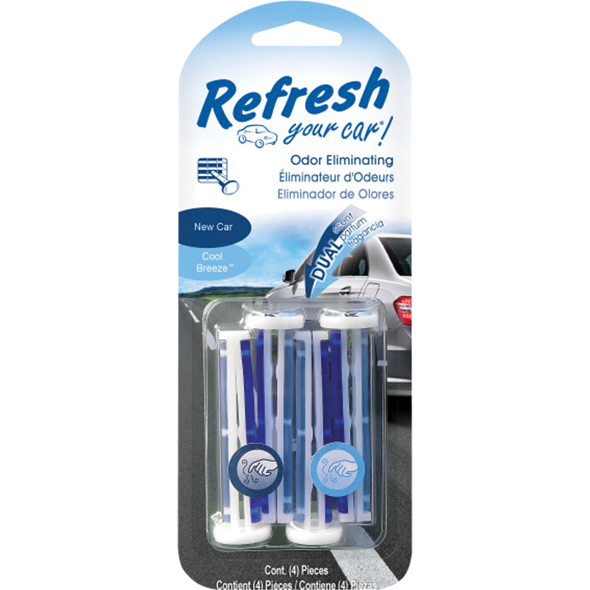 Bâtonnets purificateurs d'air pour bouche d'aération double