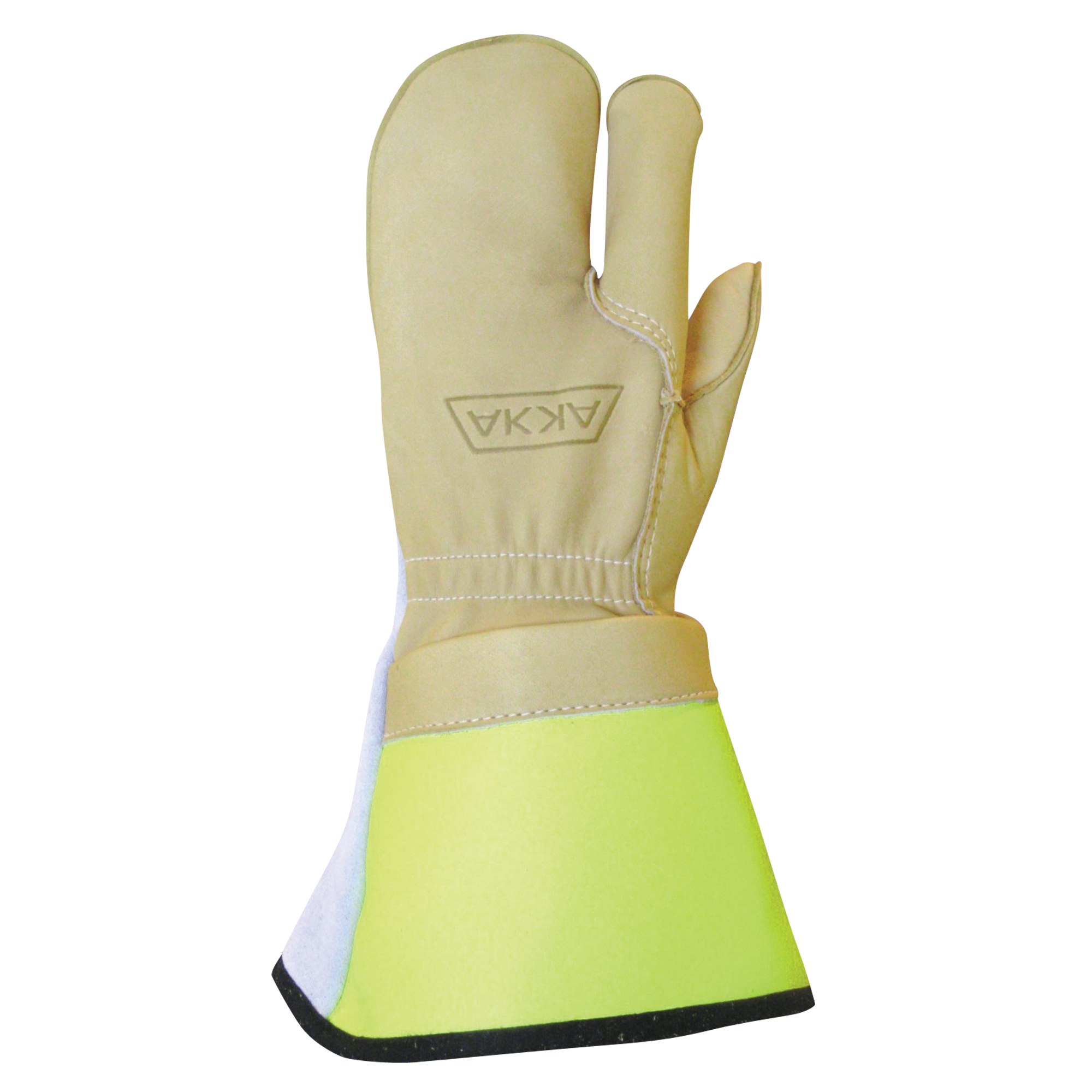 Gants à 3 doigts pour monteur de ligne, Grand, Paume en Cuir fleur de vache