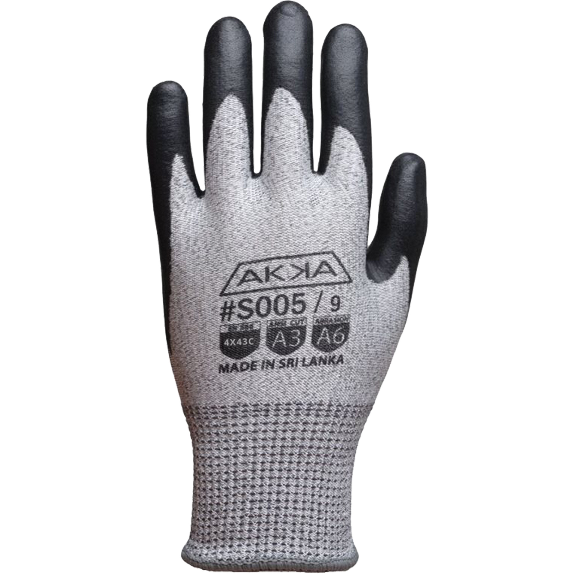 Gants résistants aux coupures, Taille Grand/9, Calibre 10, Revêtement Mousse de nitrile, Enveloppe en DyneemaMD, ASTM ANSI niveau A3/EN 388 niveau C