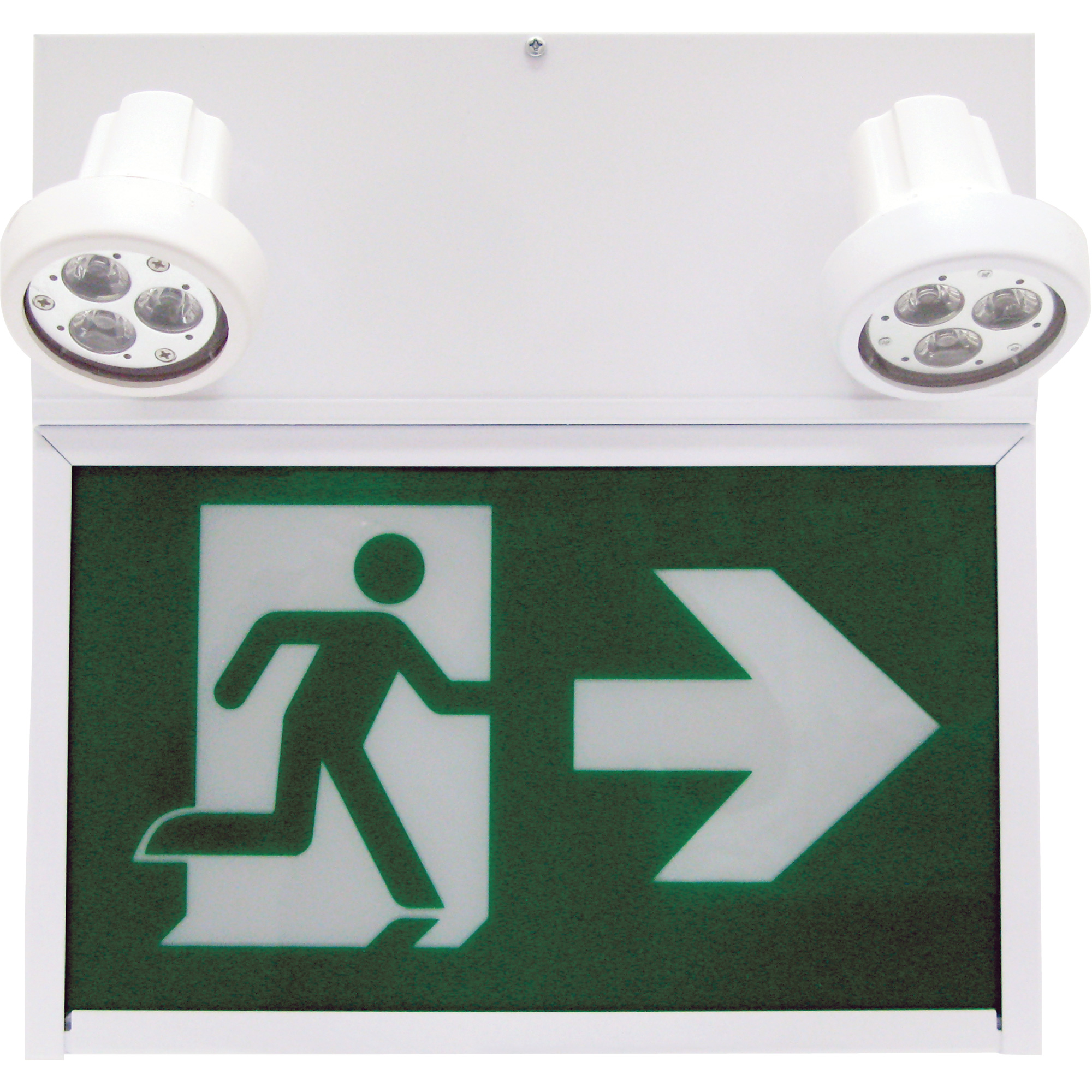Enseigne de sortie coureur, DEL, À piles/À raccordement fixe, 12" lo x 12 1/2" la, Pictogramme