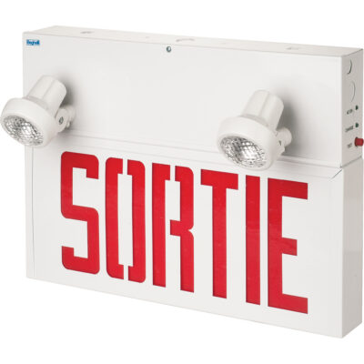 Enseignes/lampes combinées Stella - Sortie, DEL, À raccordement fixe, 17-1/2" lo x 12-1/2" la, Français