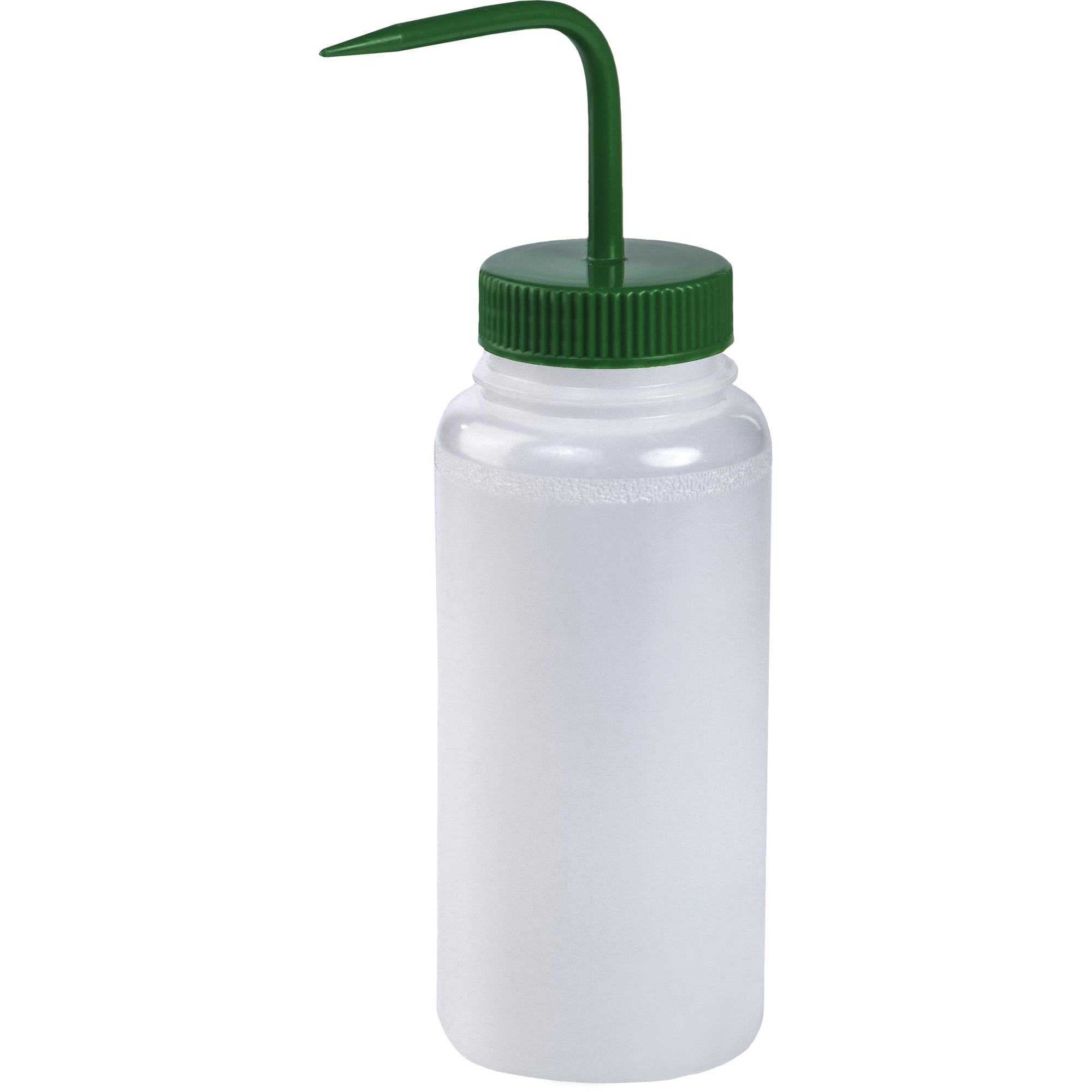 Flacon de lavage en polyéthylène à large goulot avec bouchon en polypropylène vert