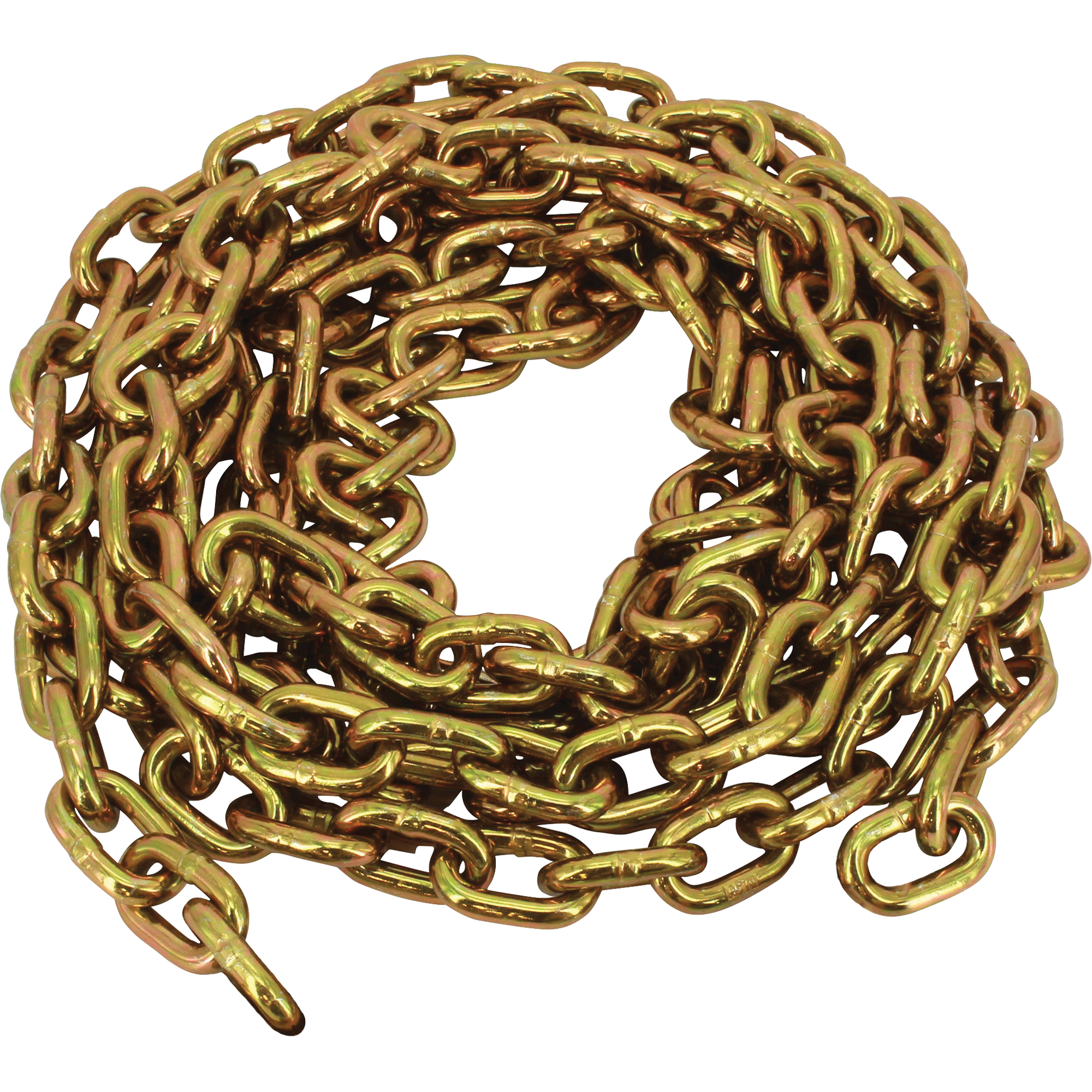 Chaîne de calibre 70 pour le transport d'importation, Acier au carbone, 1/2" x 100' (30,4 m) l, Calibre 70, Charge d'utilisation 11 300 lb (5,65 tonne)