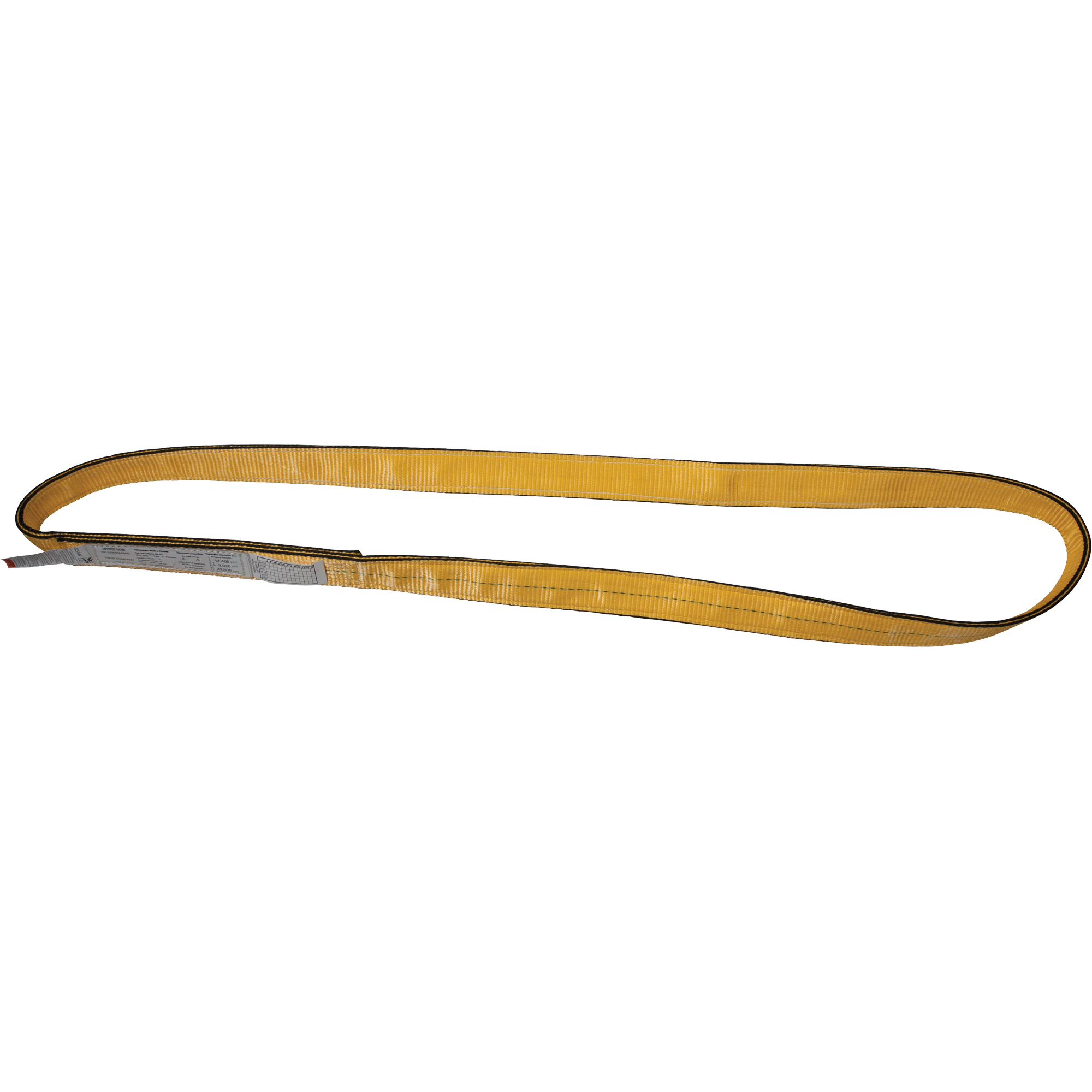 Élingues de levage en polyester, Pli Simple, Sans fin, Type 5, 1" la x 4' lo, Capacité verticale 3200 lb