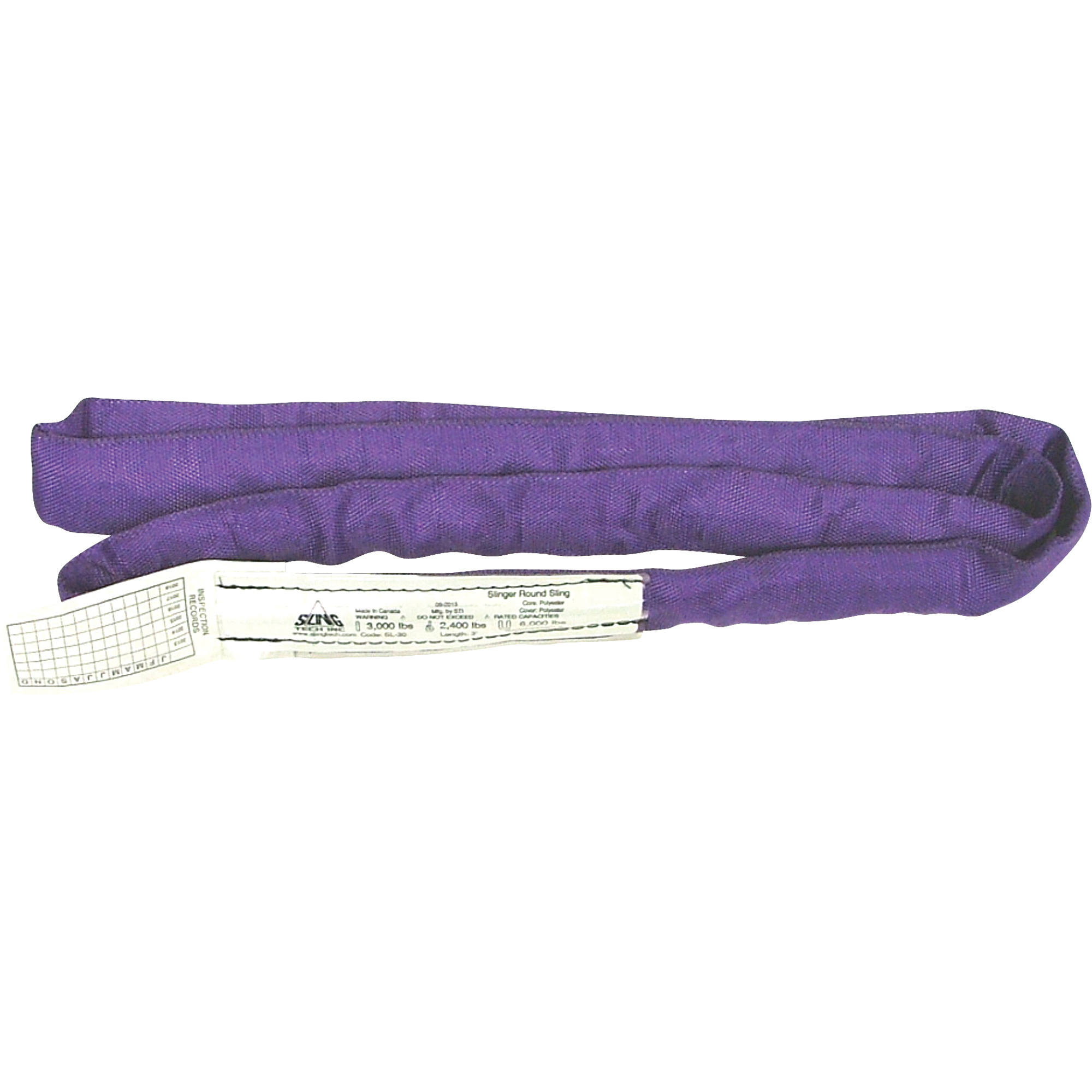 Élingues rondes, Mauve, 2" la x 4' lo, 3000 lb Charge verticale
