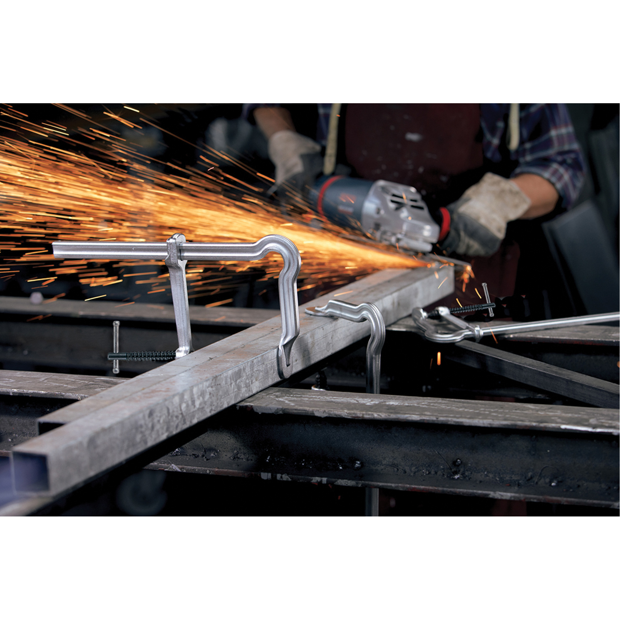 Serre-joint à coulisse coudé Omega entièrement en acier, 8" (203 mm) capacité, 4" (102 mm) profondeur – Image 3
