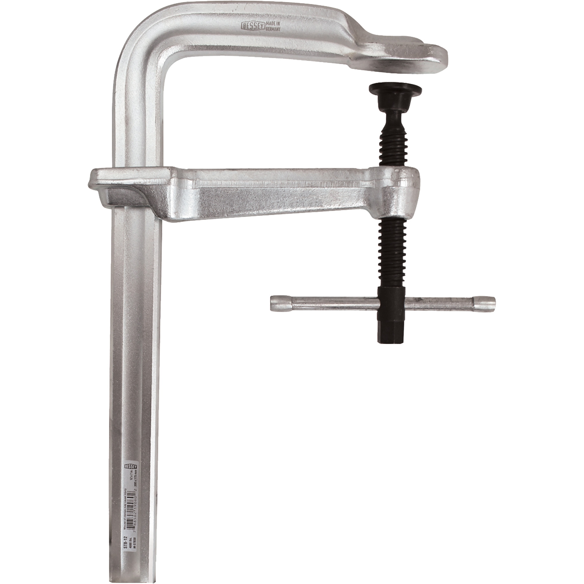 Serre-joint à coulisse robuste entièrement en acier, 12" (305 mm) capacité, 7" (178 mm) profondeur