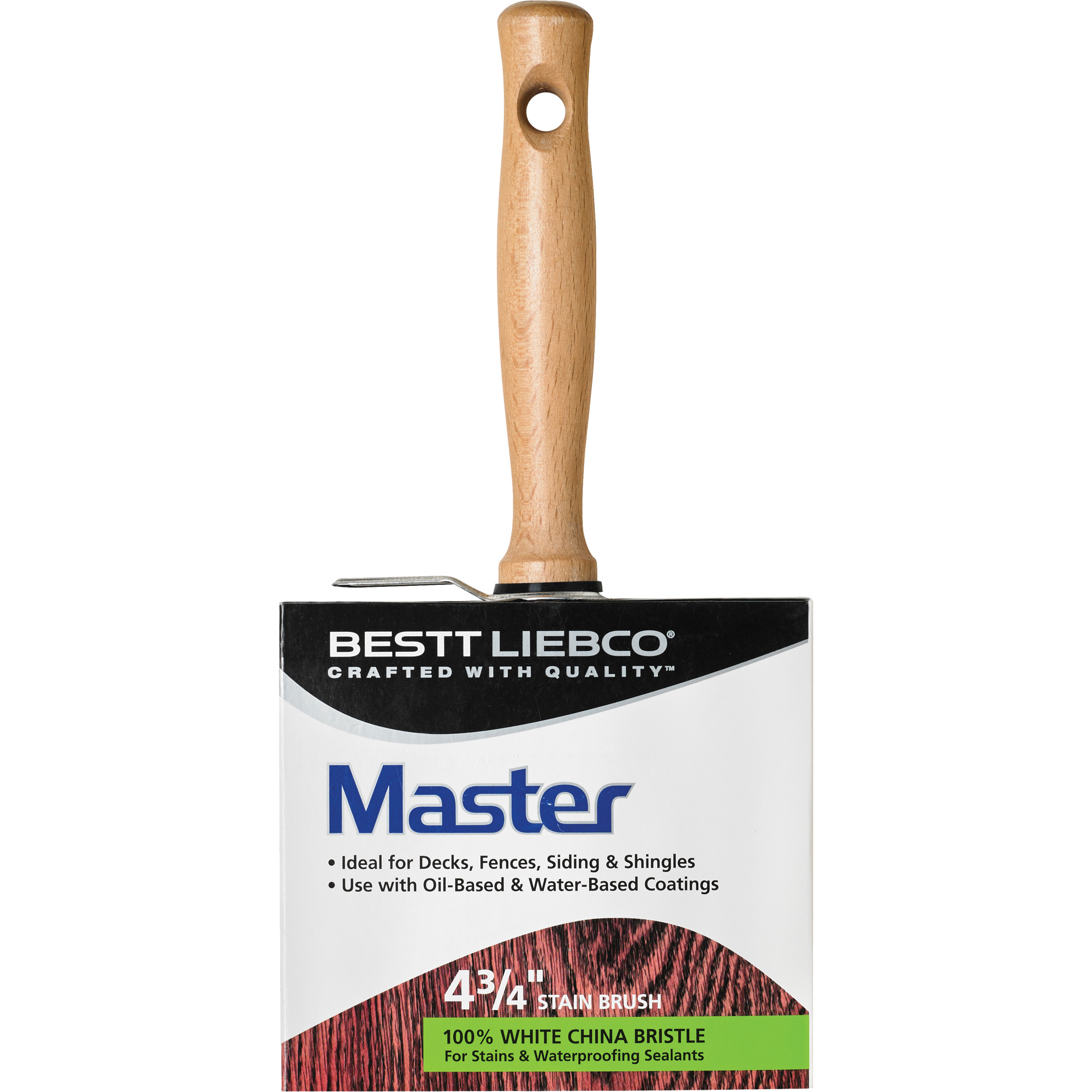 Bloc pinceau pour vernis à base d'huile Master pour l'extérieur, Soie blanche, Manche Bois, Largeur de #123