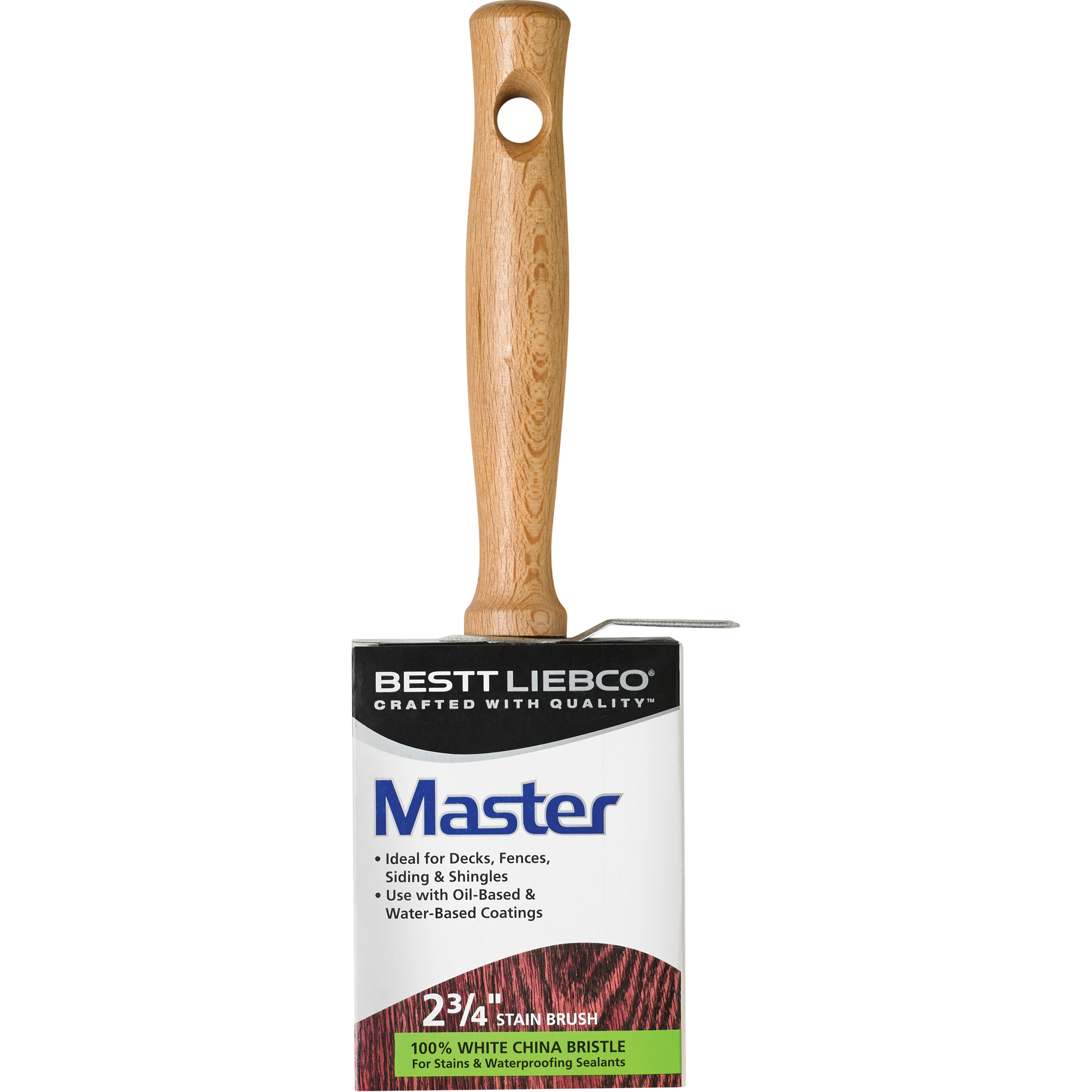 Bloc pinceau pour vernis à base d'huile Master pour l'extérieur, Soie blanche, Manche Bois, Largeur de #73