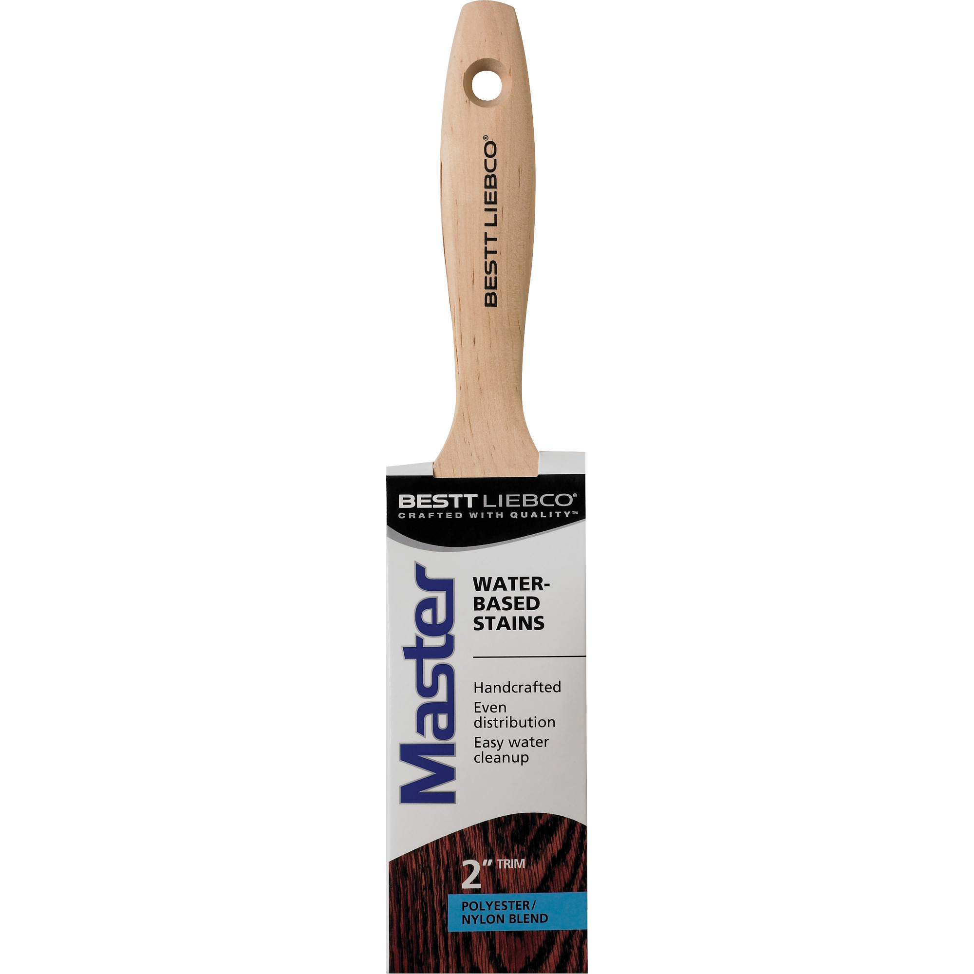 Pinceau à garniture avec vernis à base d'eau Master, Poly/nylon, Manche Bois, Largeur de 2"