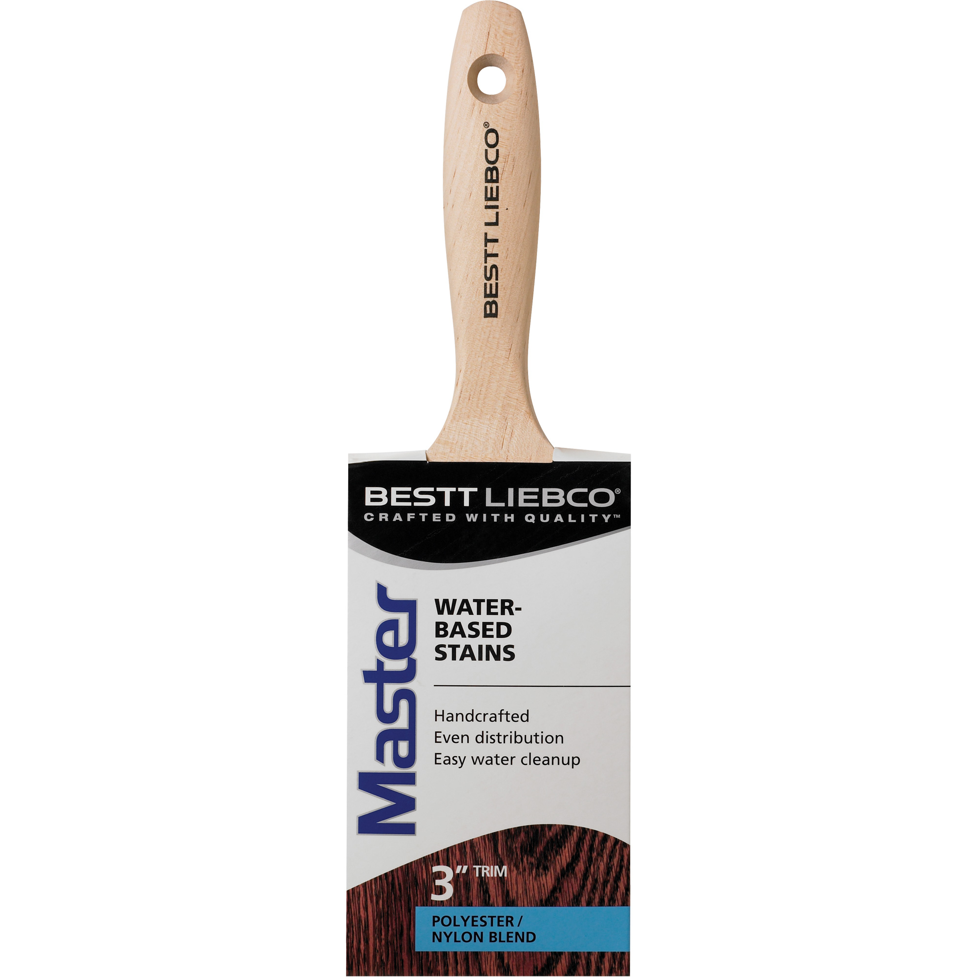 Pinceau à garniture avec vernis à base d'eau Master, Poly/nylon, Manche Bois, Largeur de 3"