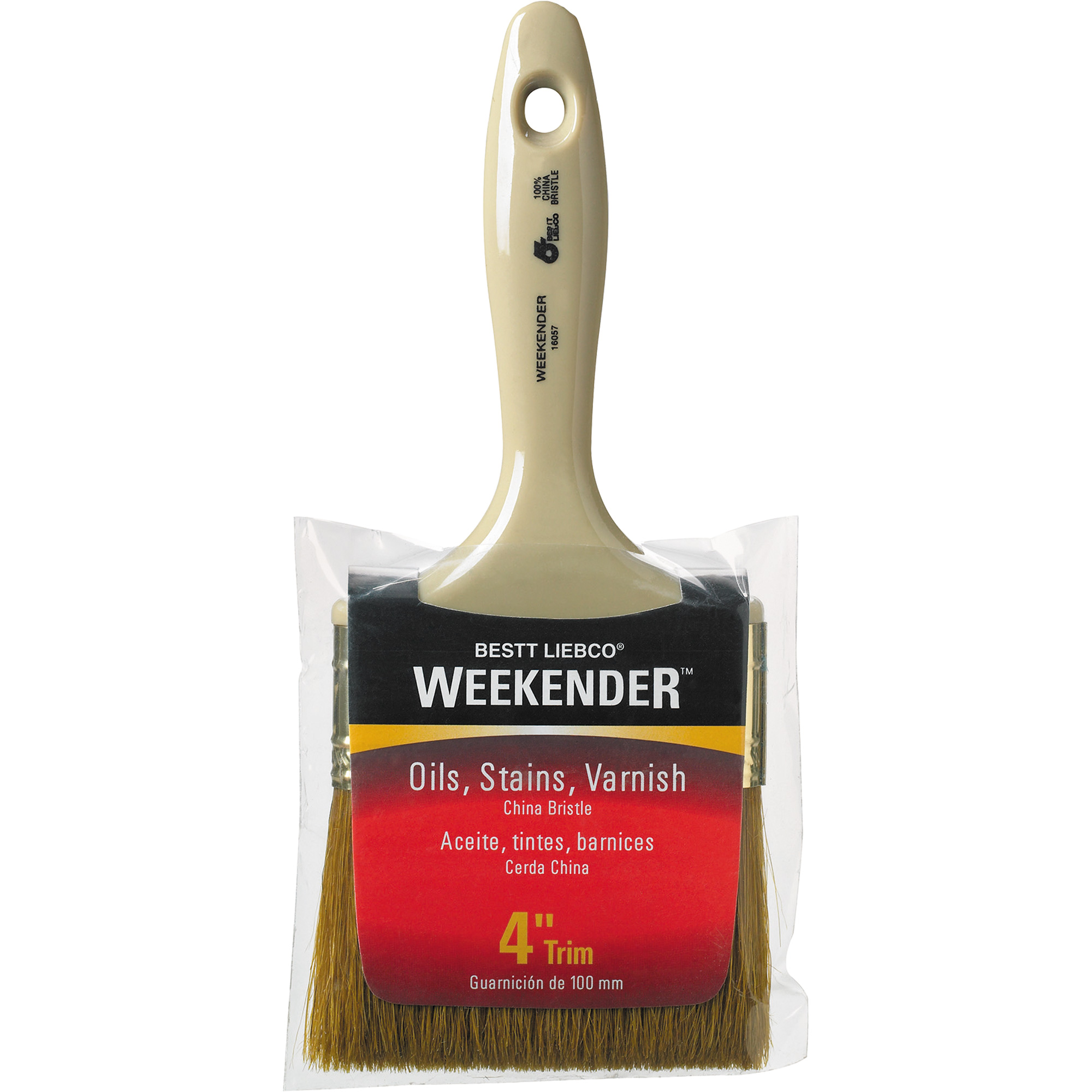 Pinceau à soies angulaires, Soies naturelles, Manche Plastique, Largeur de 4"