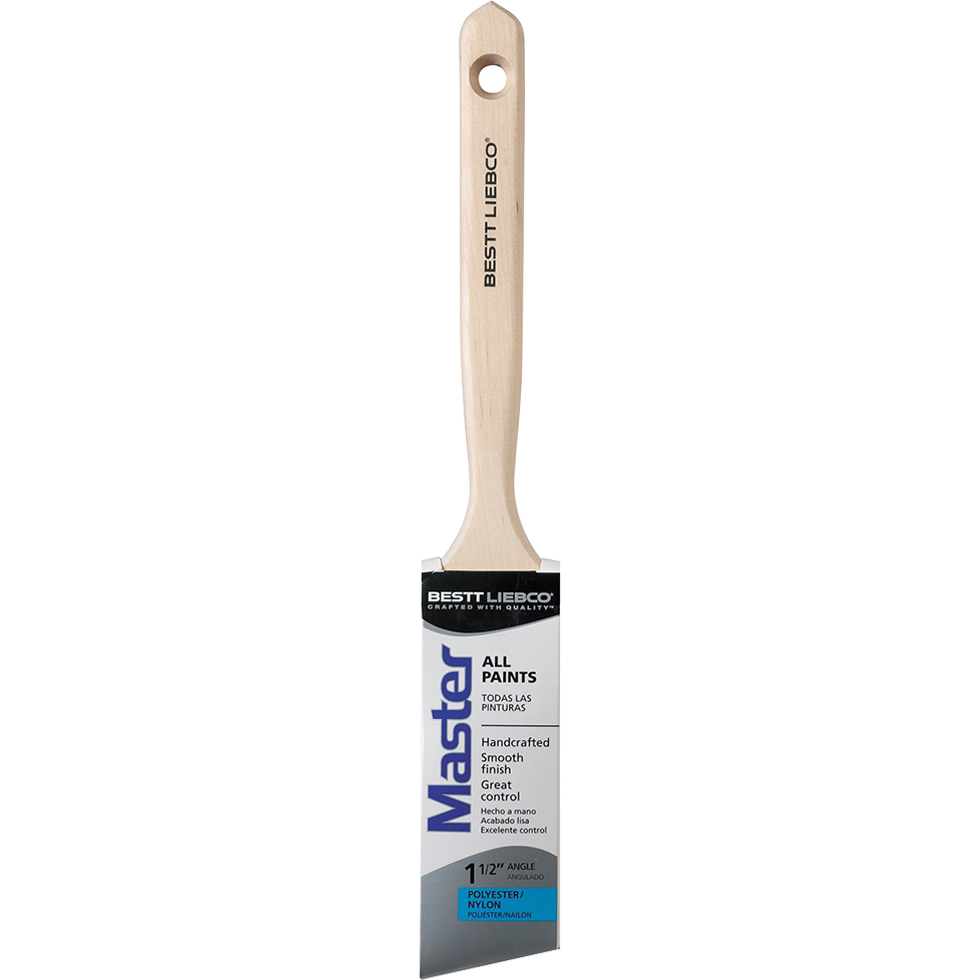 Pinceau en angle Master, Poly/nylon, Manche Bois, Largeur de 1-1/2"