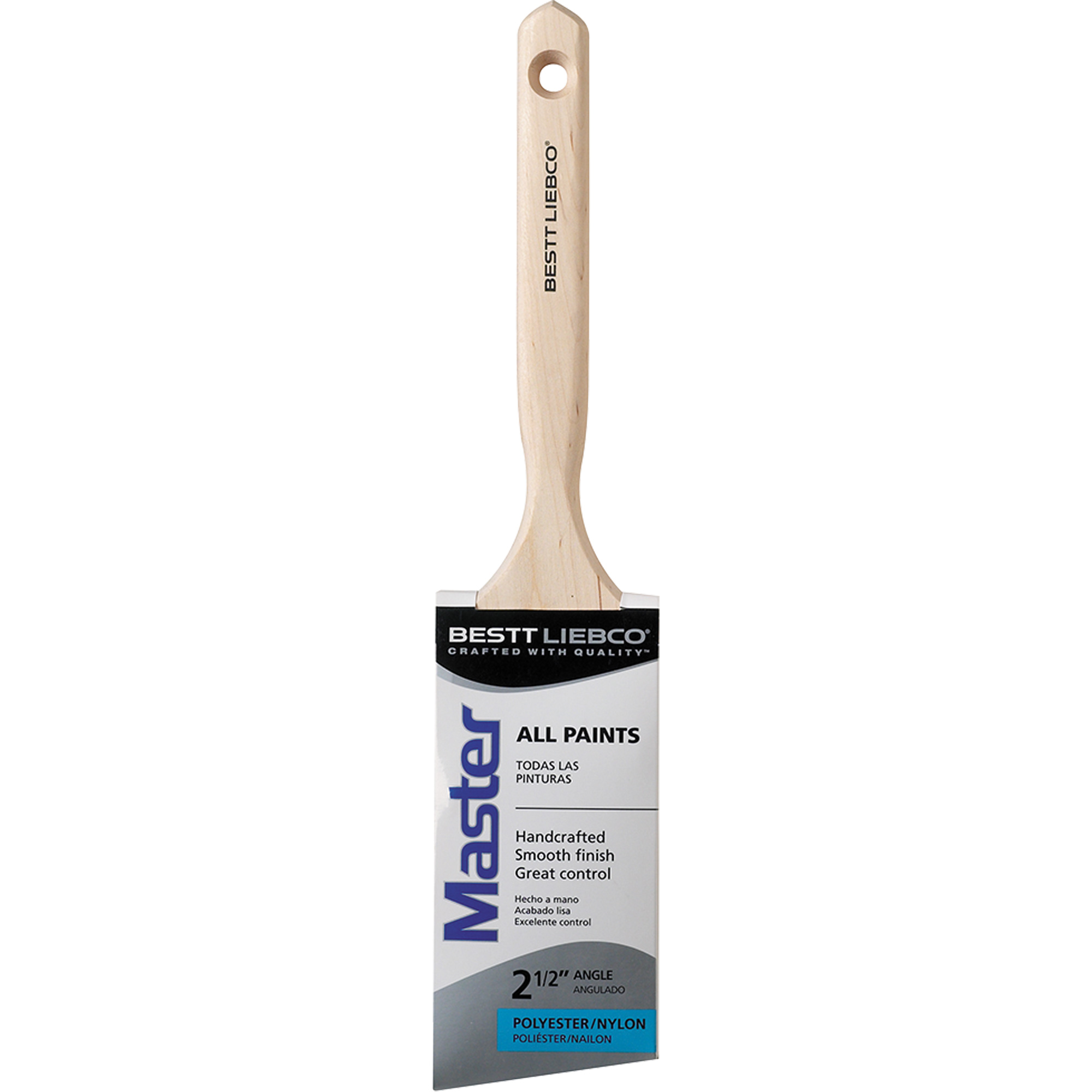Pinceau en angle Master, Poly/nylon, Manche Bois, Largeur de 2-1/2"
